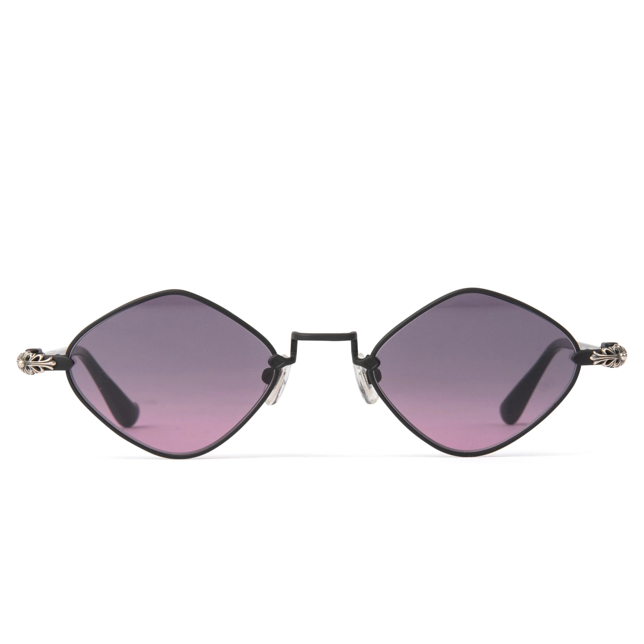 Front view of Chrome Hearts Diamond Dog Matte Black Sunglasses