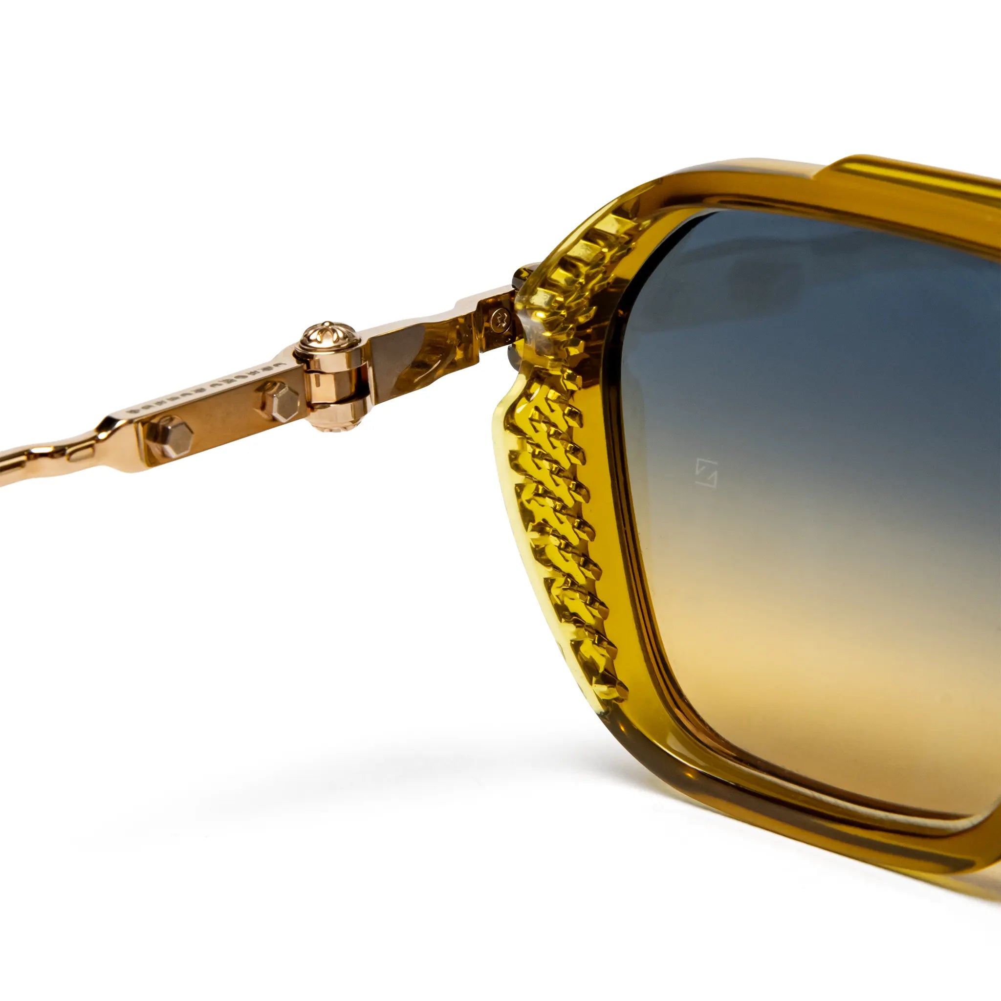 Detailed View of Chrome Hearts Fuckrey 2.0 Malt Gold Sunglasses 207632_MAL_GP