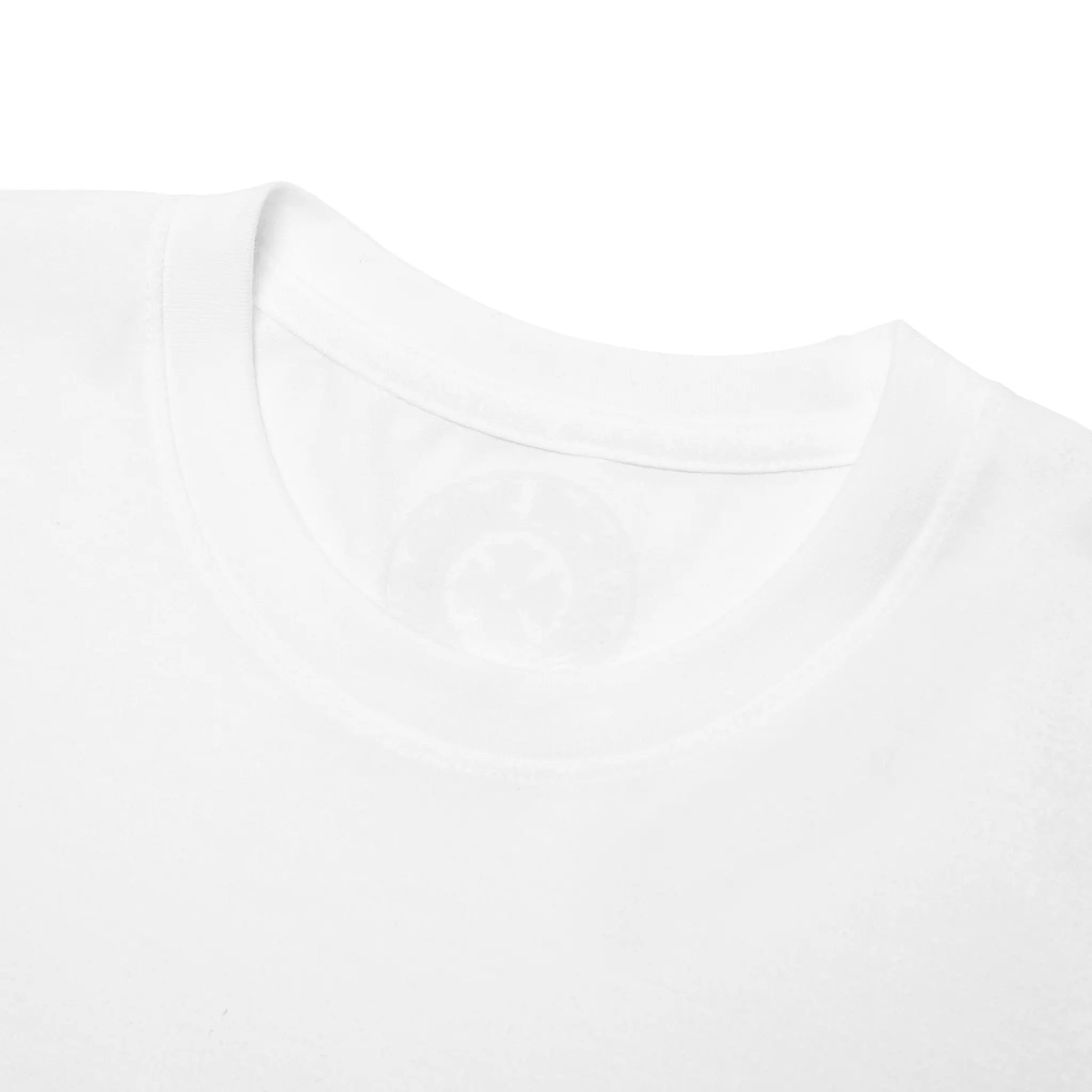 Neck View of Chrome Hearts Horse Shoe Pocket Miami Exclusive White T-Shirt