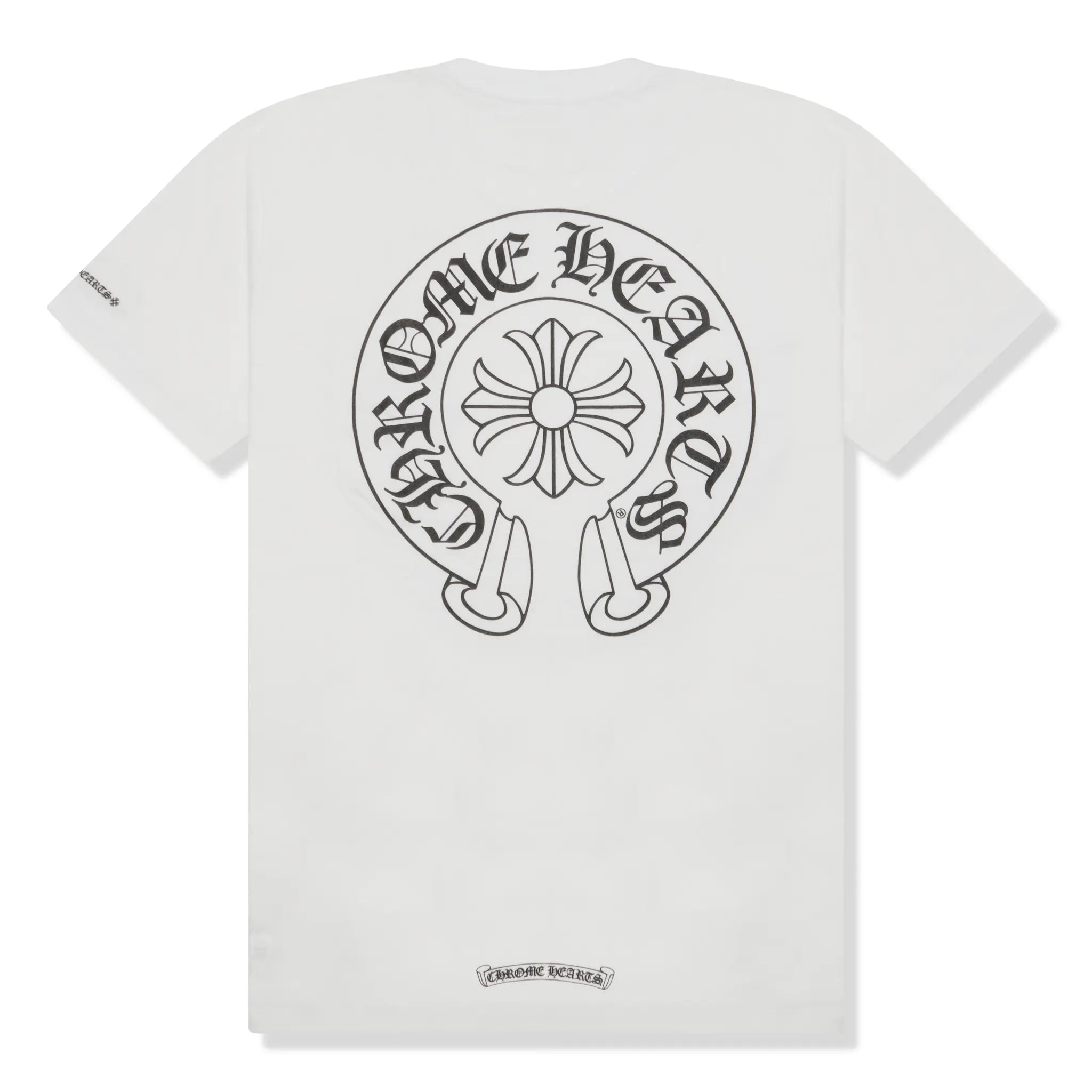 Back View of Chrome Hearts Horse Shoe Pocket White T-Shirt