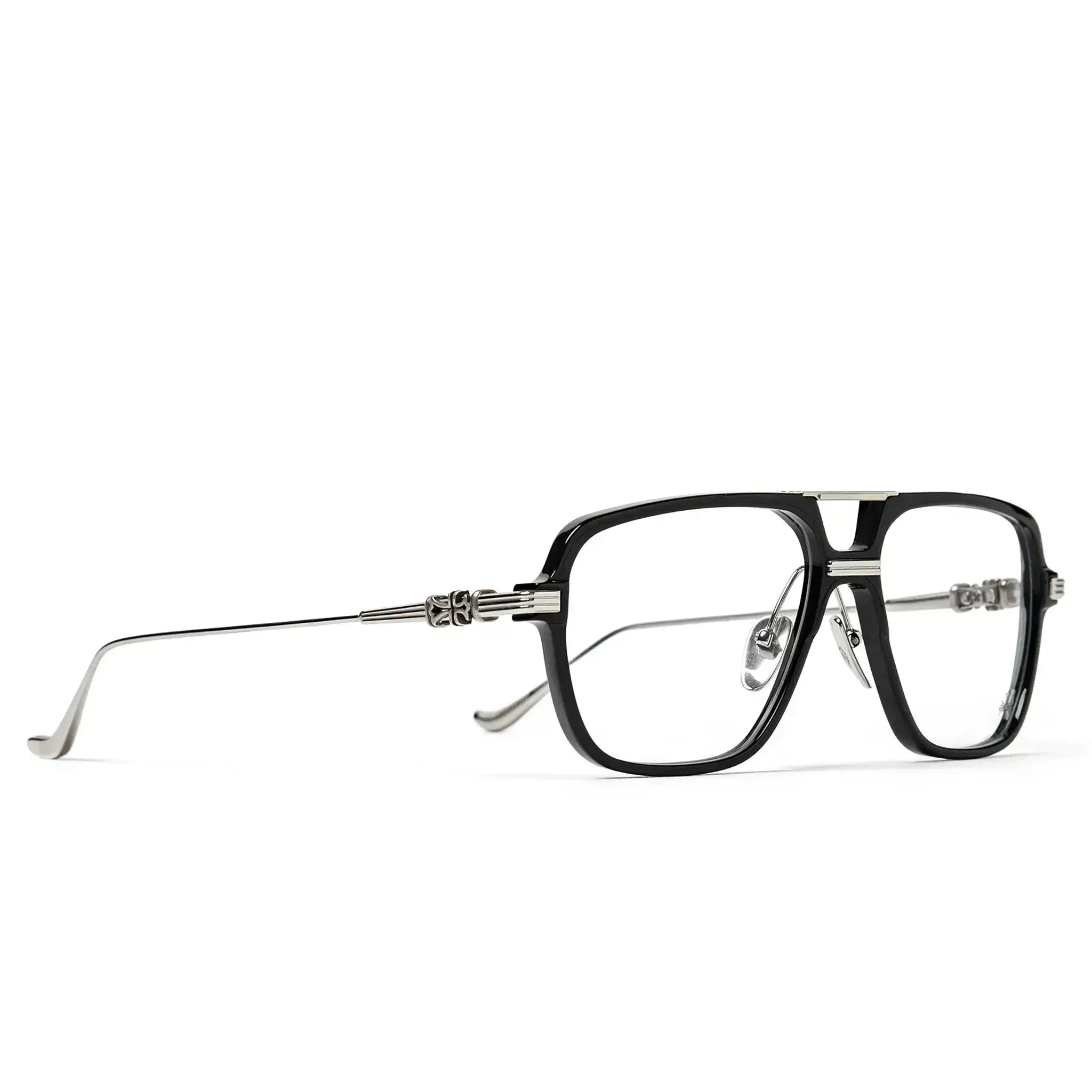 Front Side View of Chrome Hearts Init 1.9 Black Sunglasses 196664_BK/SS