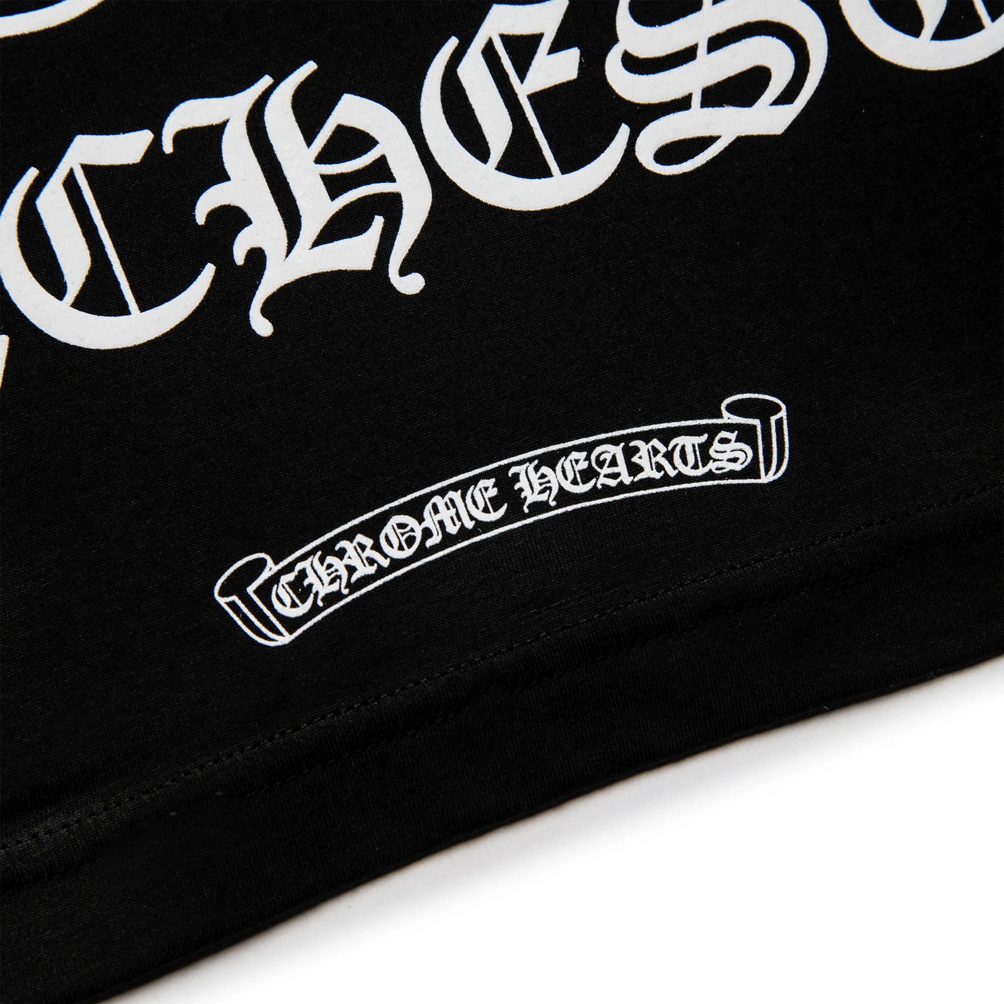 Logo view of Chrome Hearts Manchester Exclusive Horse Shoe Pocket Logo L/S Black T Shirt