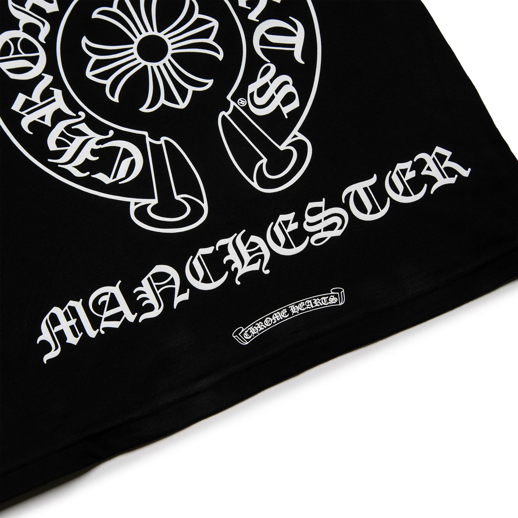 Logo view of Chrome Hearts Manchester Exclusive Horse Shoe Pocket Logo L/S Black T Shirt