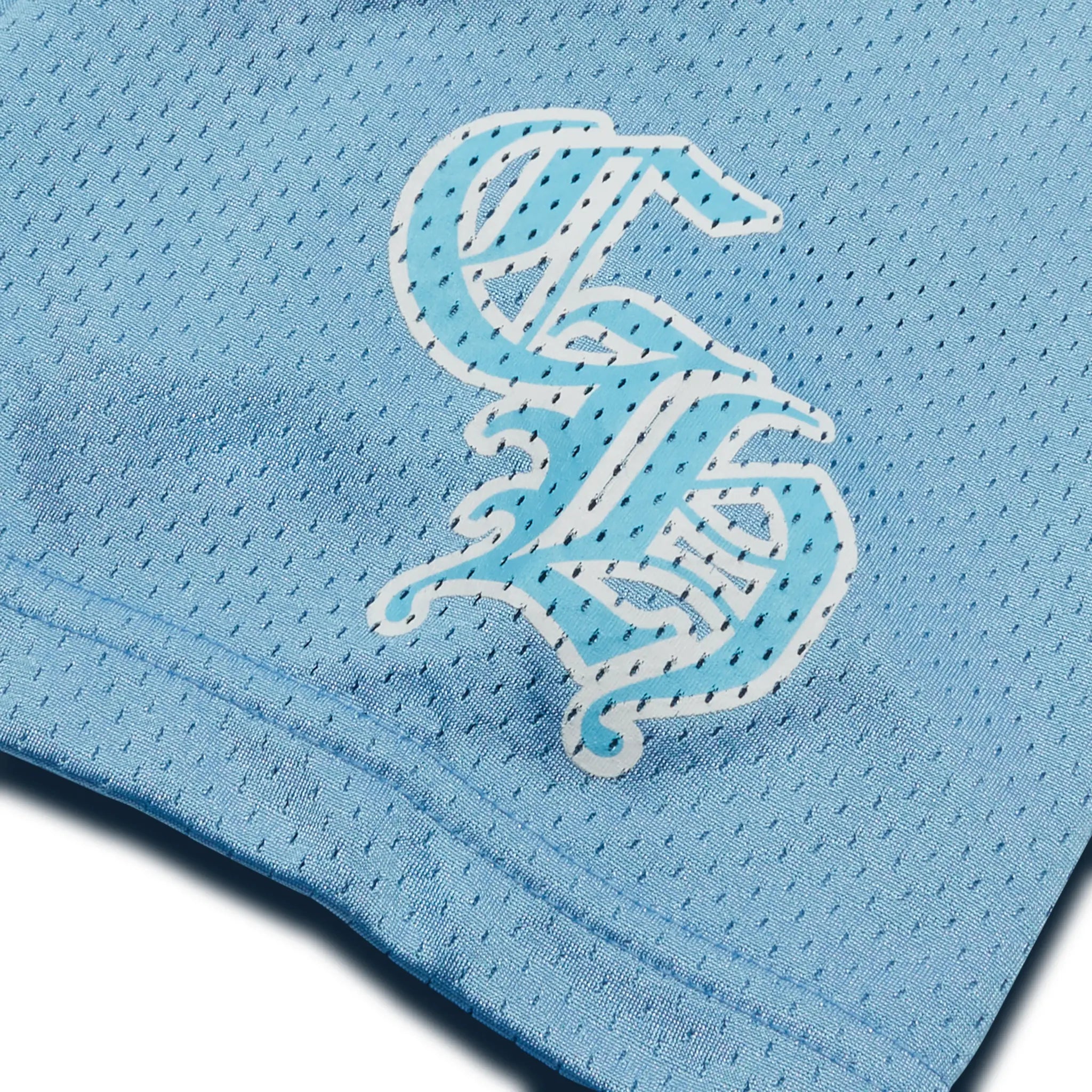 Patch view of Chrome Hearts Mesh Short Sleeve Blue Jersey