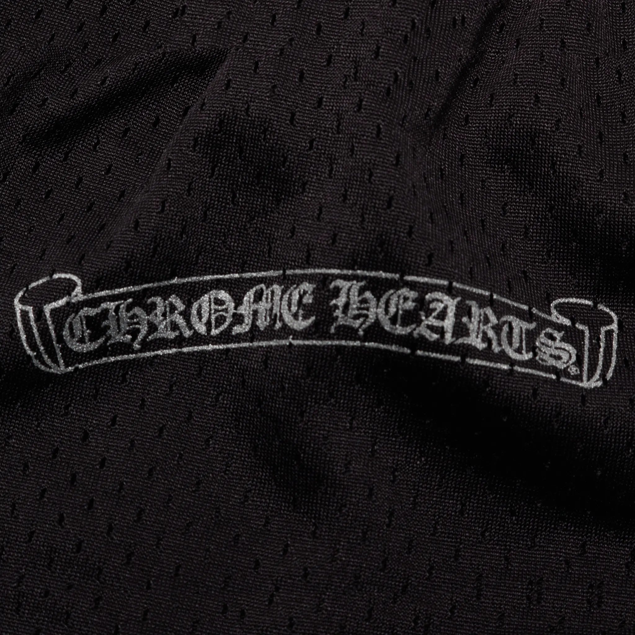 Detailed View of Chrome Hearts Mesh Warm Up Track Pants