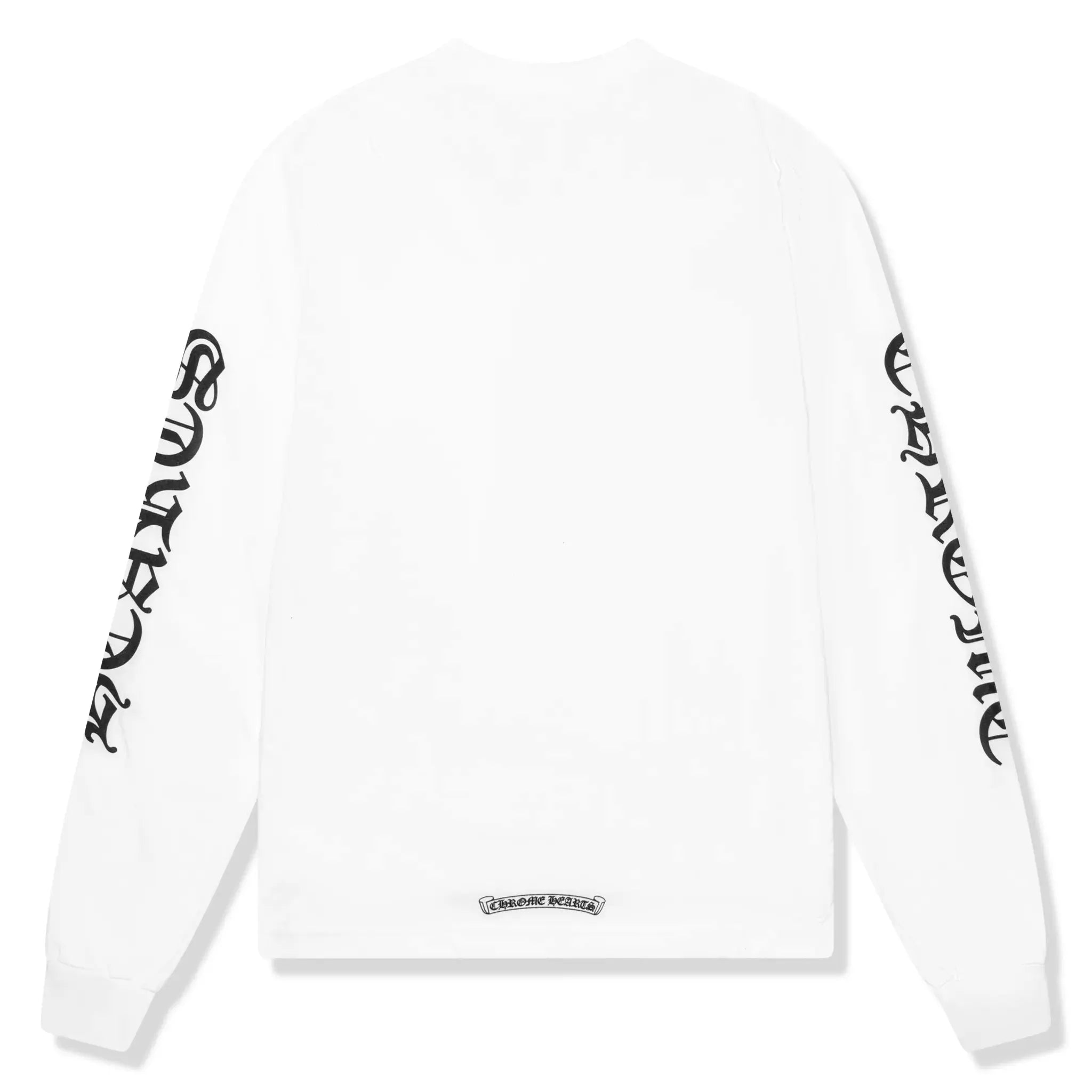 Back view of Chrome Hearts Neck Logo L/S White T Shirts 1383 100000103NLT WHIT