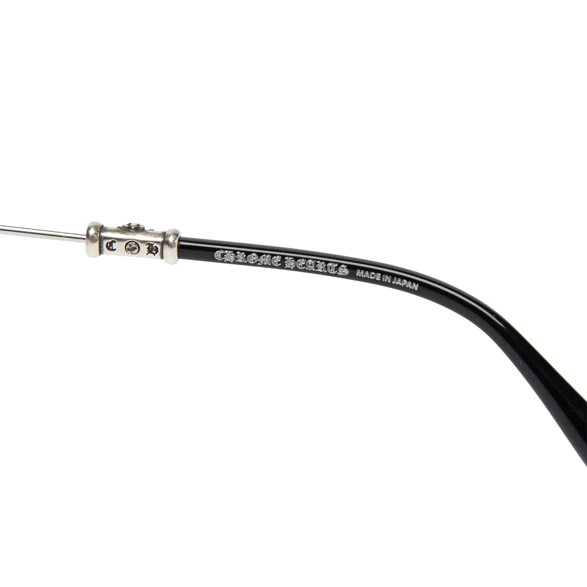 Detailed View of Chrome Hearts Pills III Custom Silver Brown Diamond Cut Sunglasses