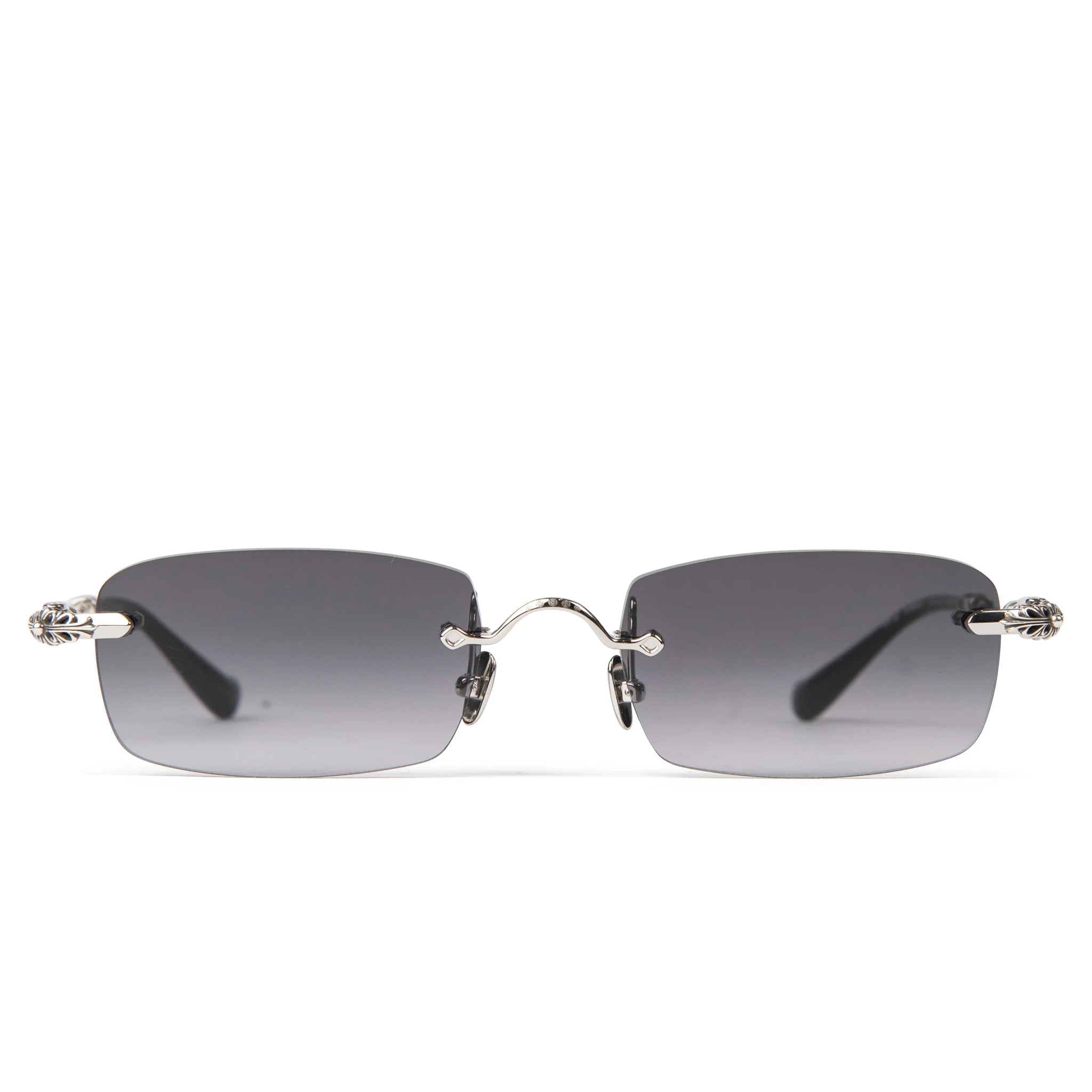 Front view of Chrome Hearts Pills III Silver Black Sunglasses