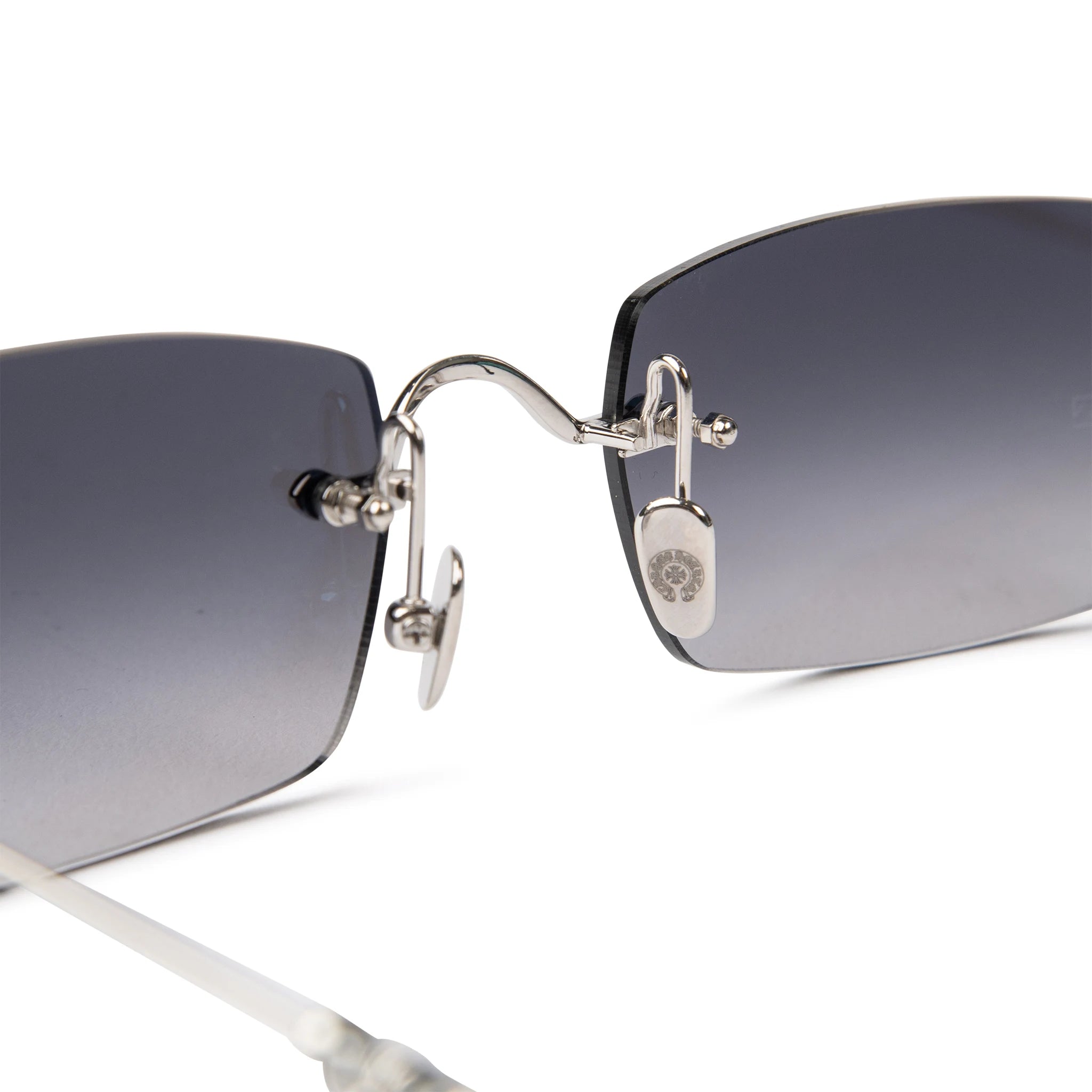 Inside nose bridge view of Chrome Hearts Pills III Silver Black Sunglasses