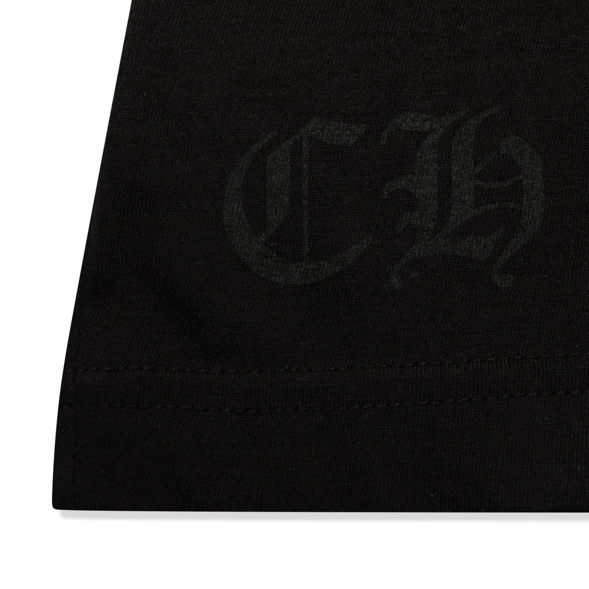 Detailed View of Chrome Hearts Scroll Logo L/S Black T Shirt