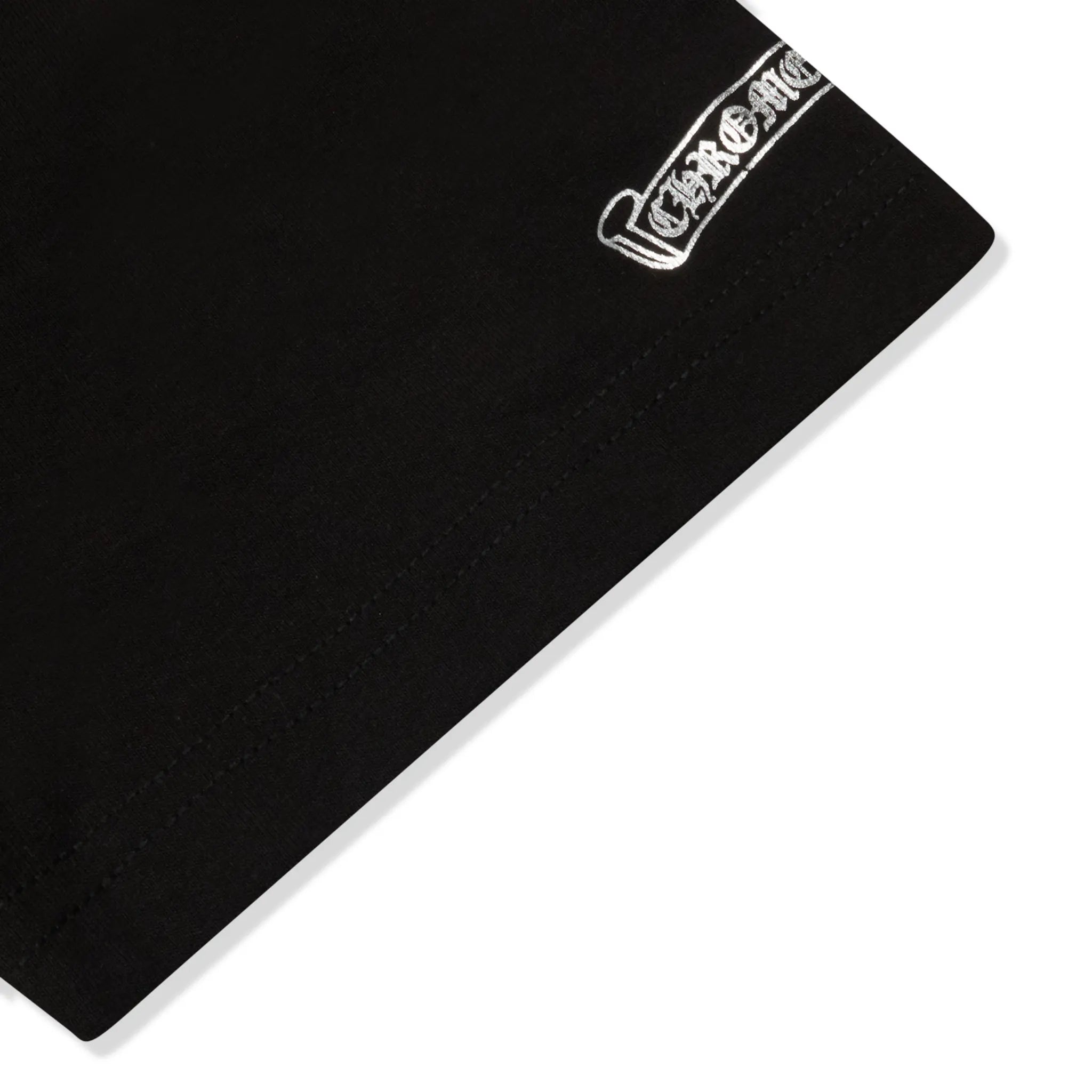Sleeve View of Chrome Hearts Silver Logo Black T-Shirt
