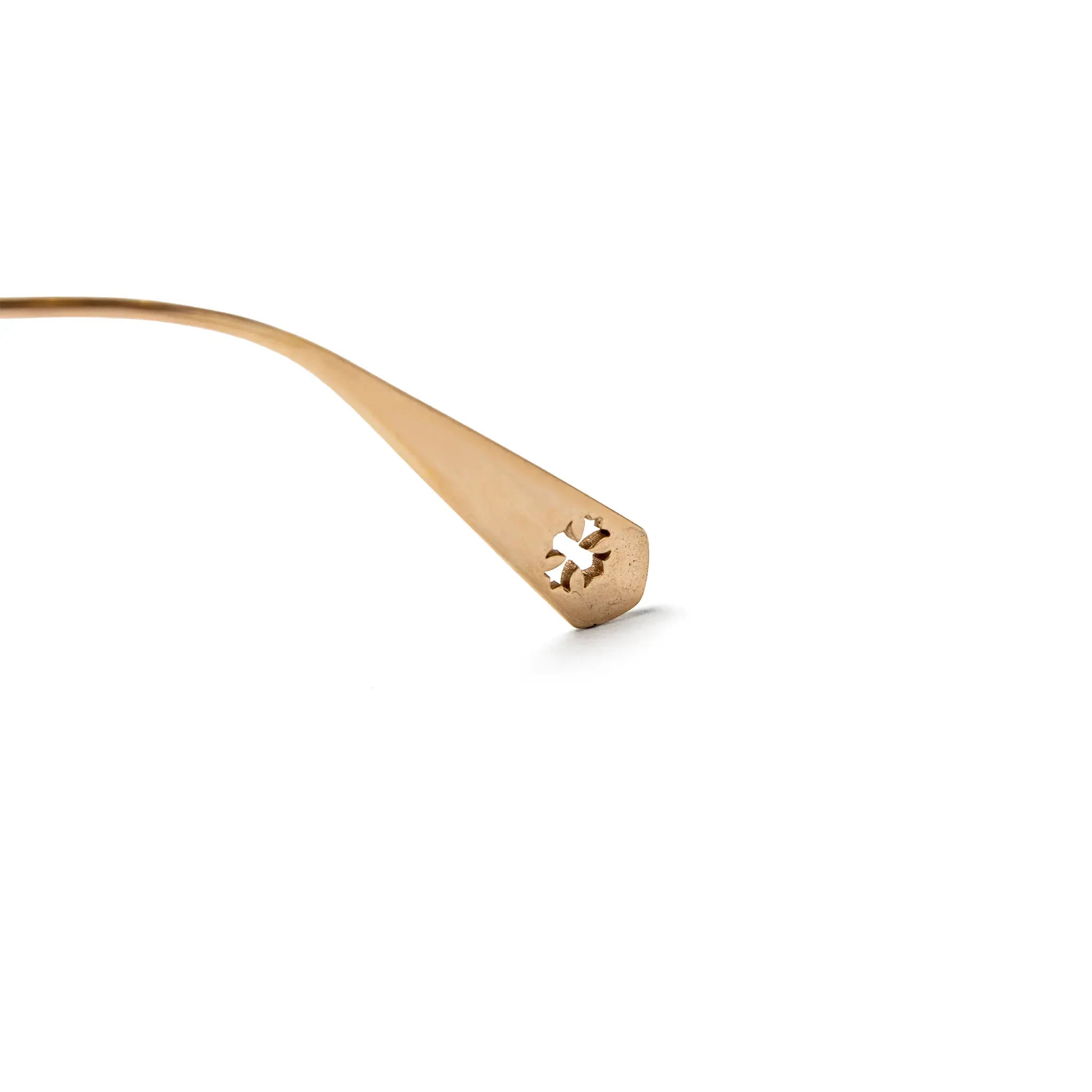 Detailed Frame View of Chrome Hearts Sluntradiction Black Gold Pleated Sunglasses 51945_BK_GP