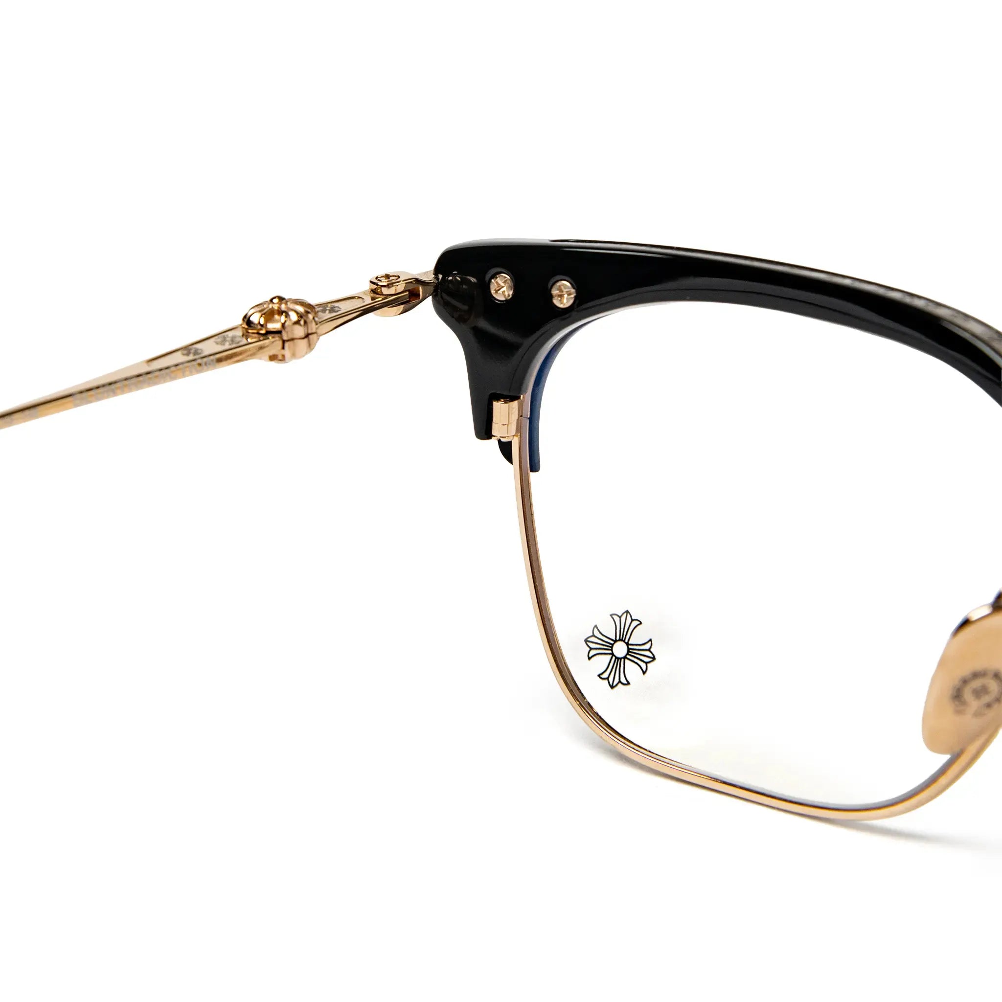 Inside View of Chrome Hearts Sluntradiction Black Gold Pleated Sunglasses 51945_BK_GP