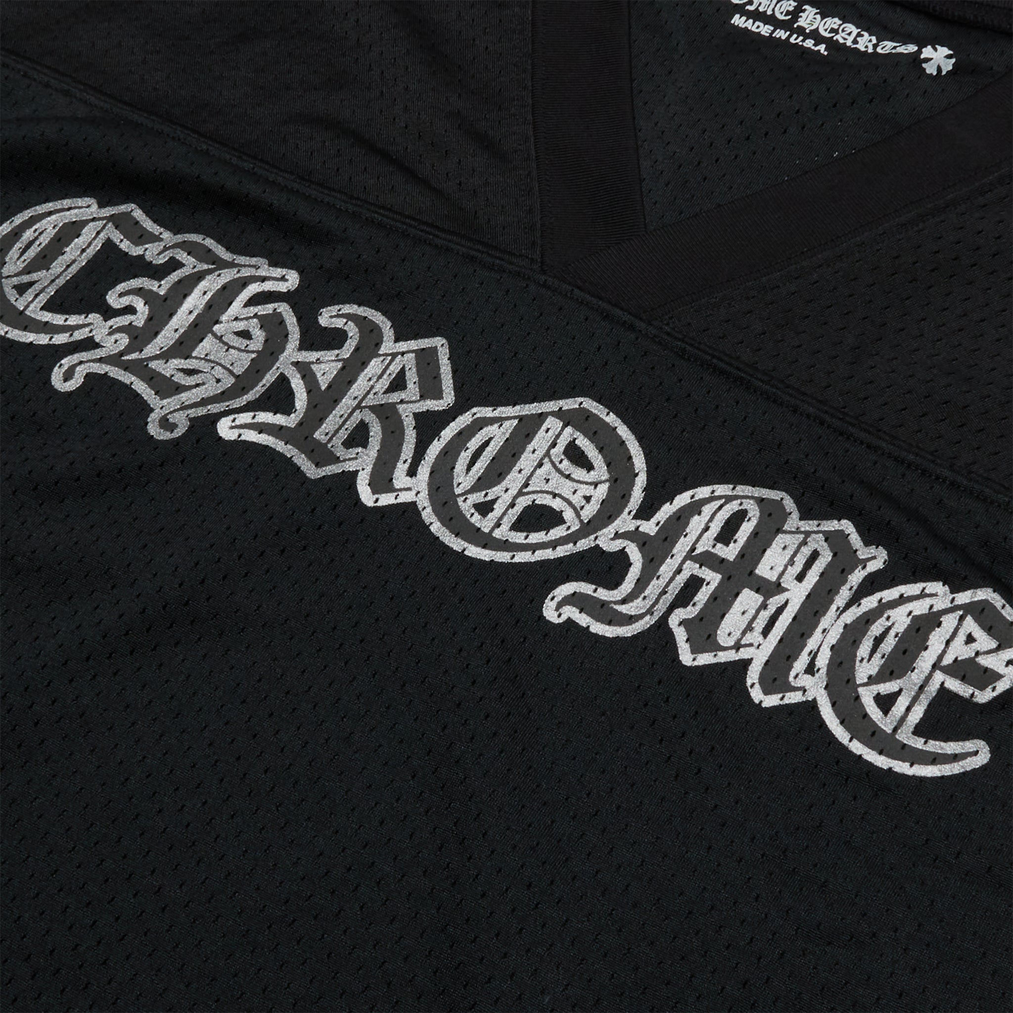 Logo view of Chrome Hearts Stadium Mesh L/S Black Jersey
