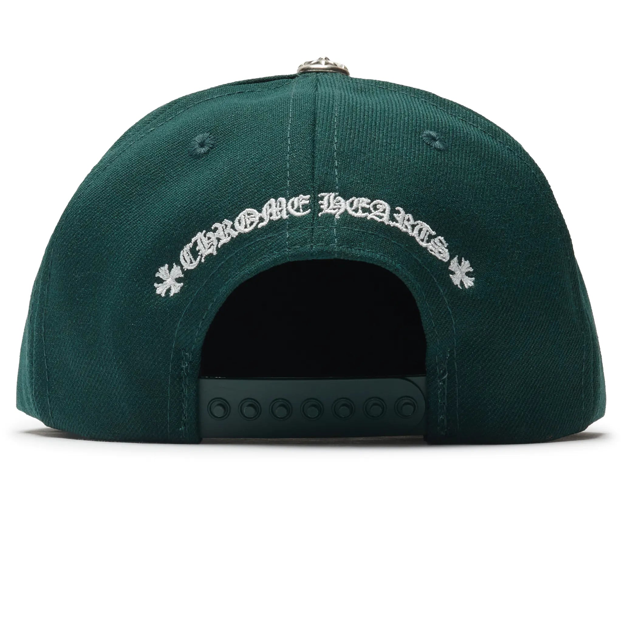 Back View of Chrome Hearts Vintage CH Green Baseball Cap