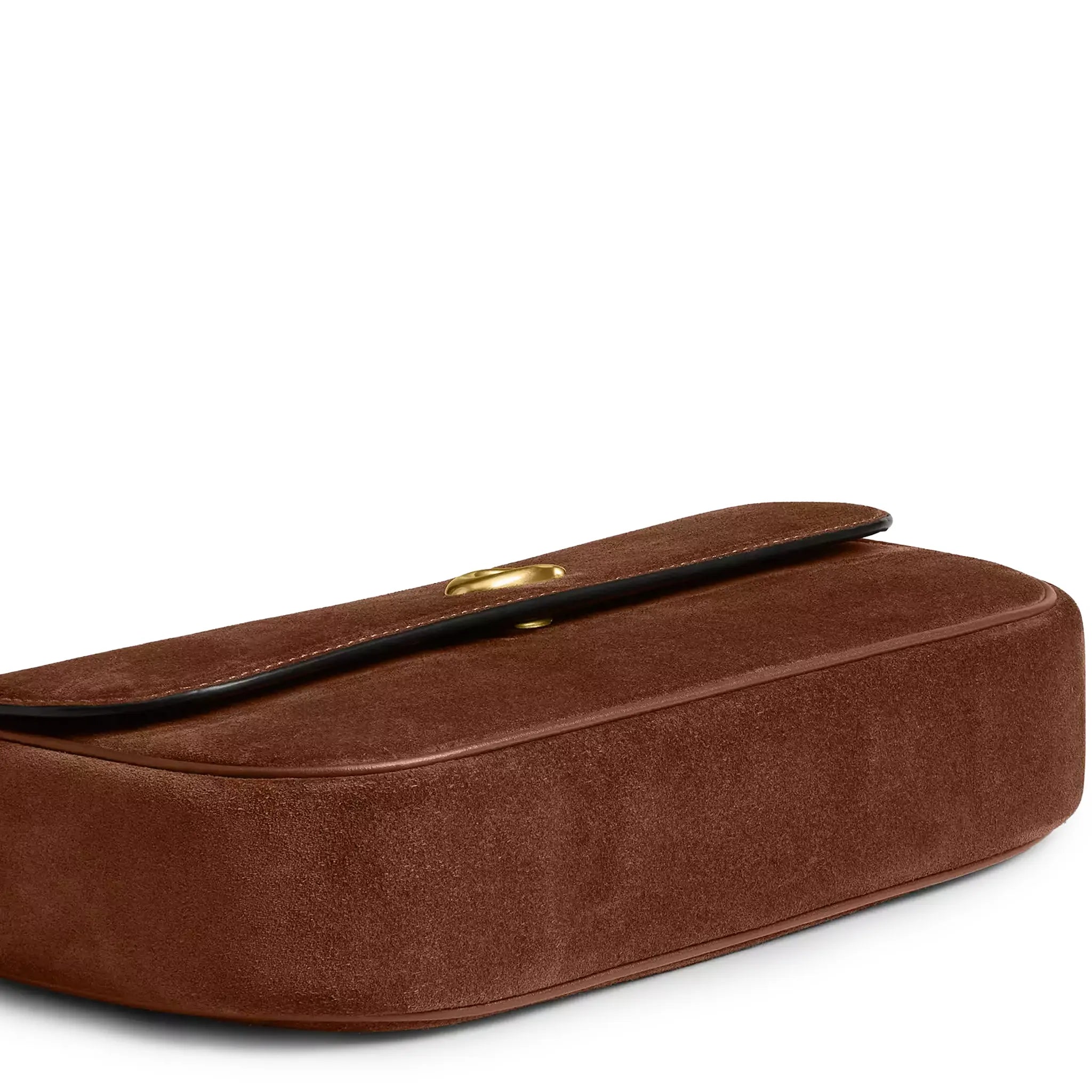 Lower View of Coach Brook Flap Chain Warm Brown Bag