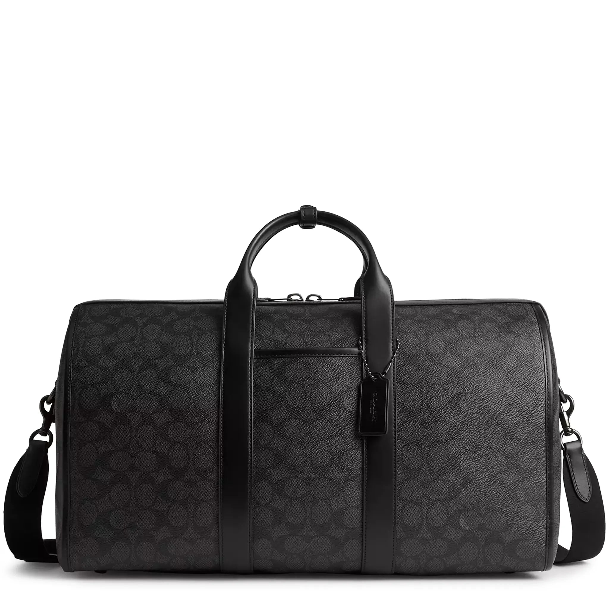 Front View of Coach Gotham Duffle 45 Signature Canvas Charcoal Backpack CV958