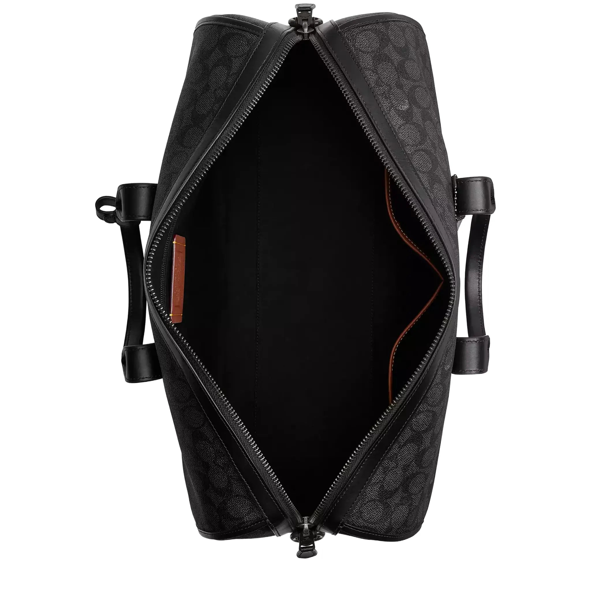 Inside View of Coach Gotham Duffle 45 Signature Canvas Charcoal Backpack CV958