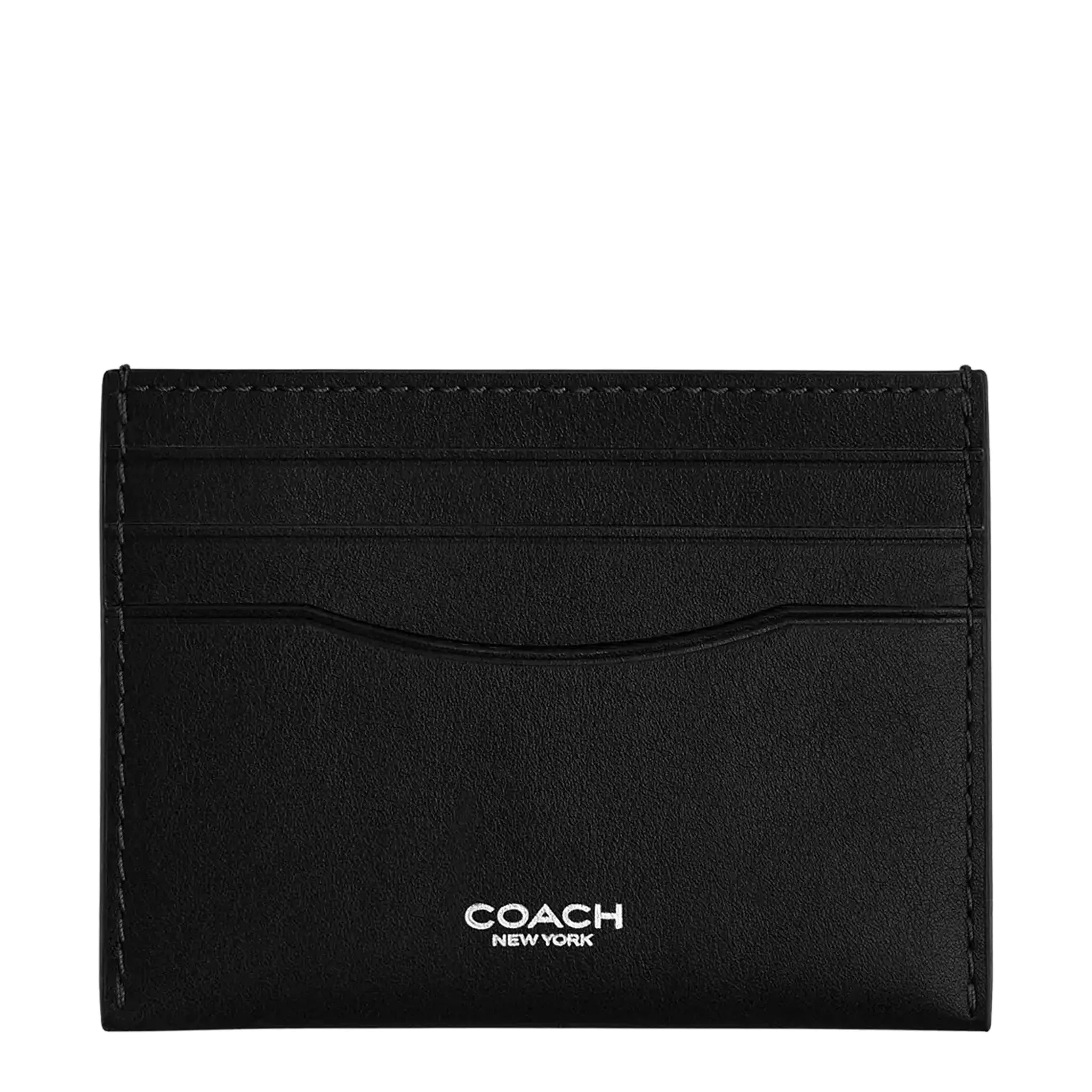 Front View of Coach Leather Black Card Case