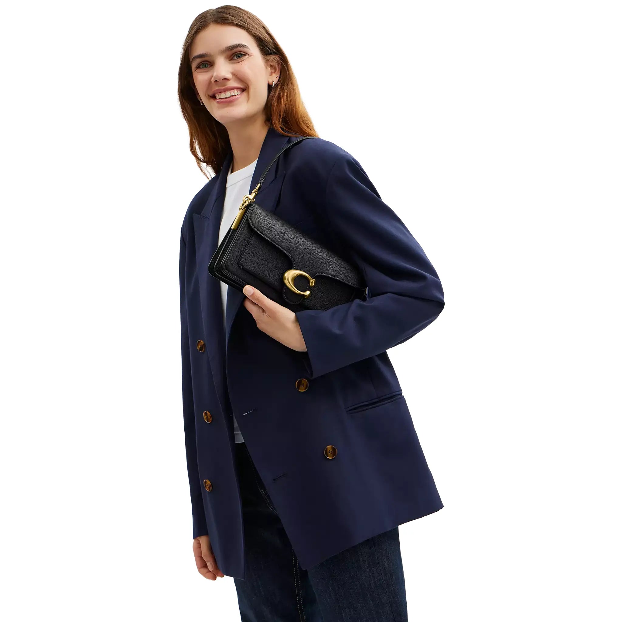 Model View of Coach Tabby 26 Black Shoulder Bag CH857