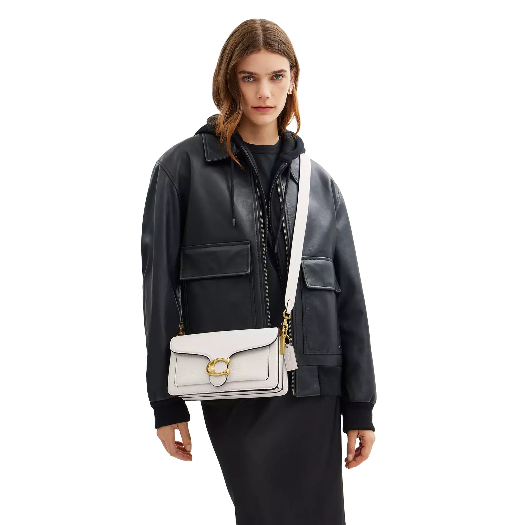 Model View of Coach Tabby 26 Chalk Shoulder Bag CH857