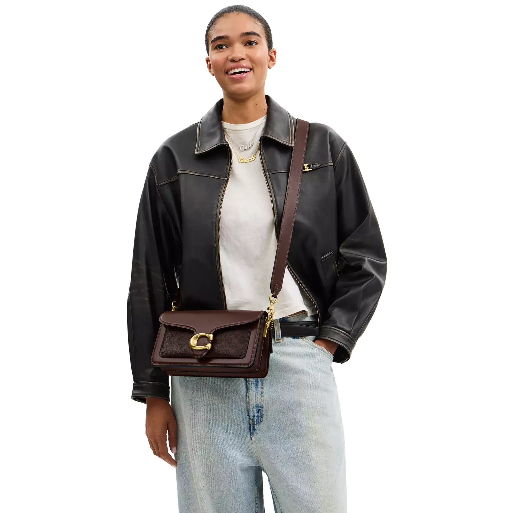 Model View of Coach Tabby 26 Maple Shoulder Bag CI032