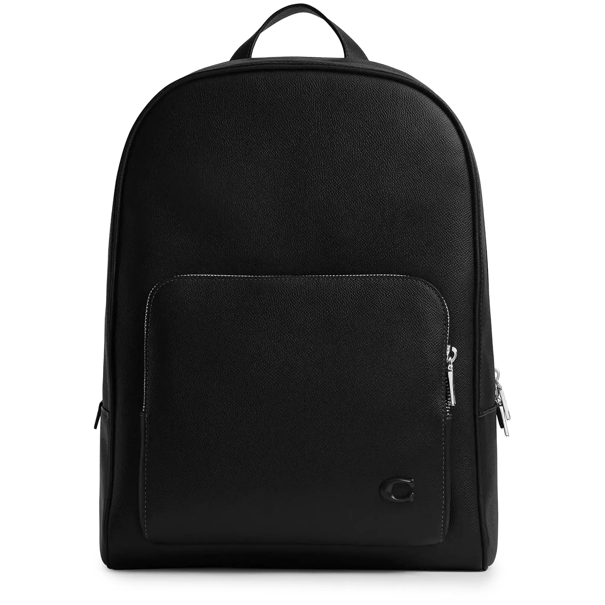 Front View of Coach Wade Leather Black Backpack CCB91