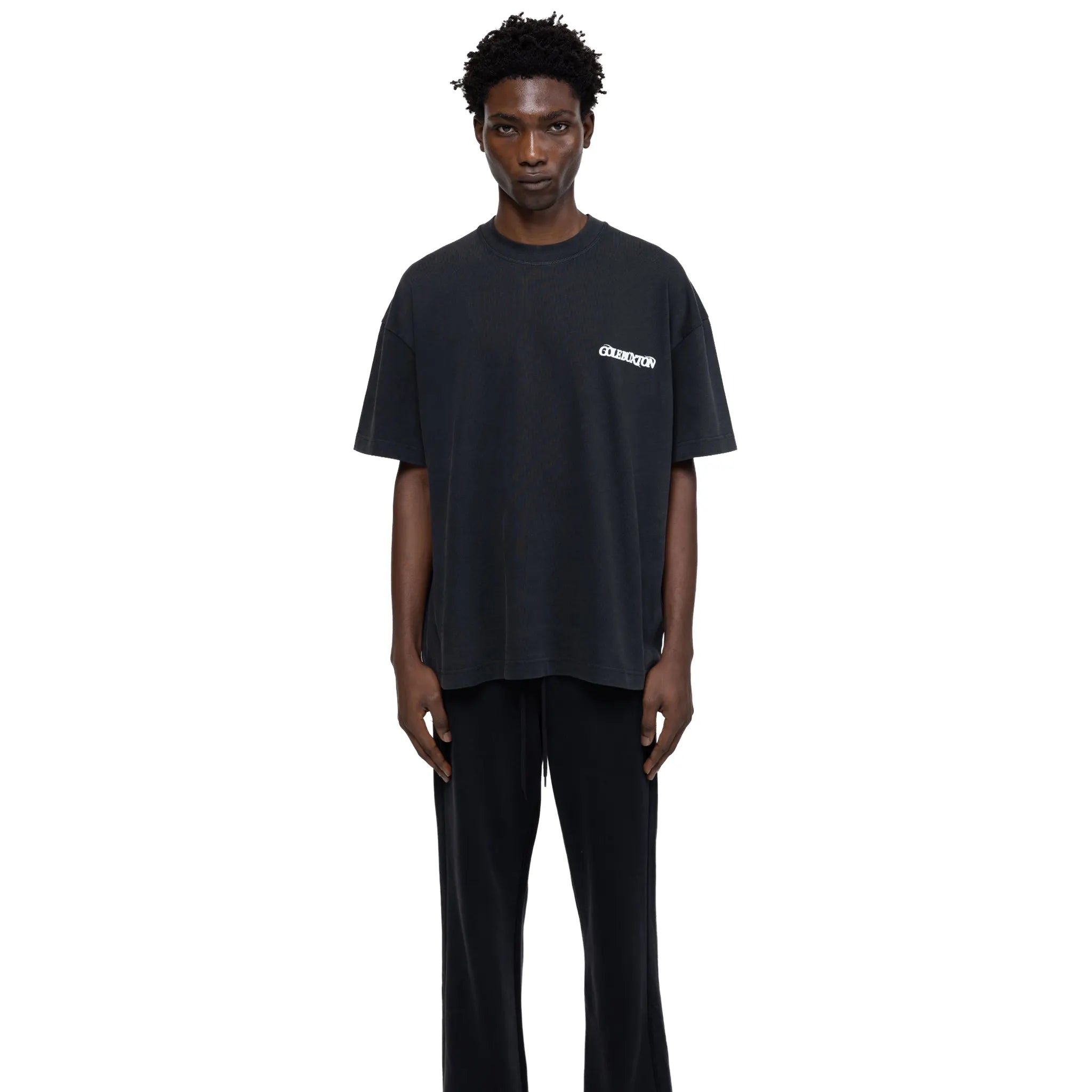 Model Front Cole Buxton Balearic Vintage Black T Shirt