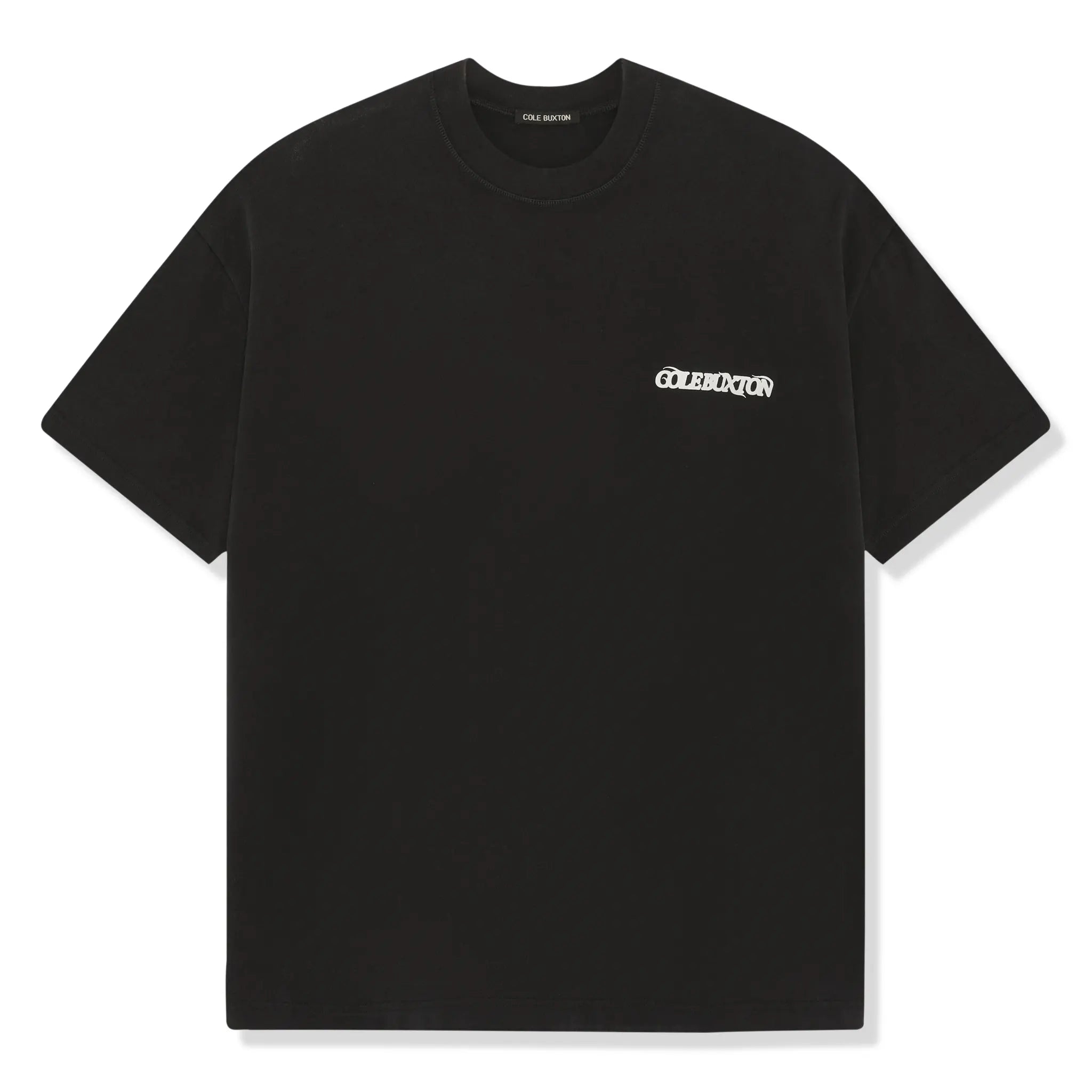 Front View of Cole Buxton Balearic Vintage Black T Shirt