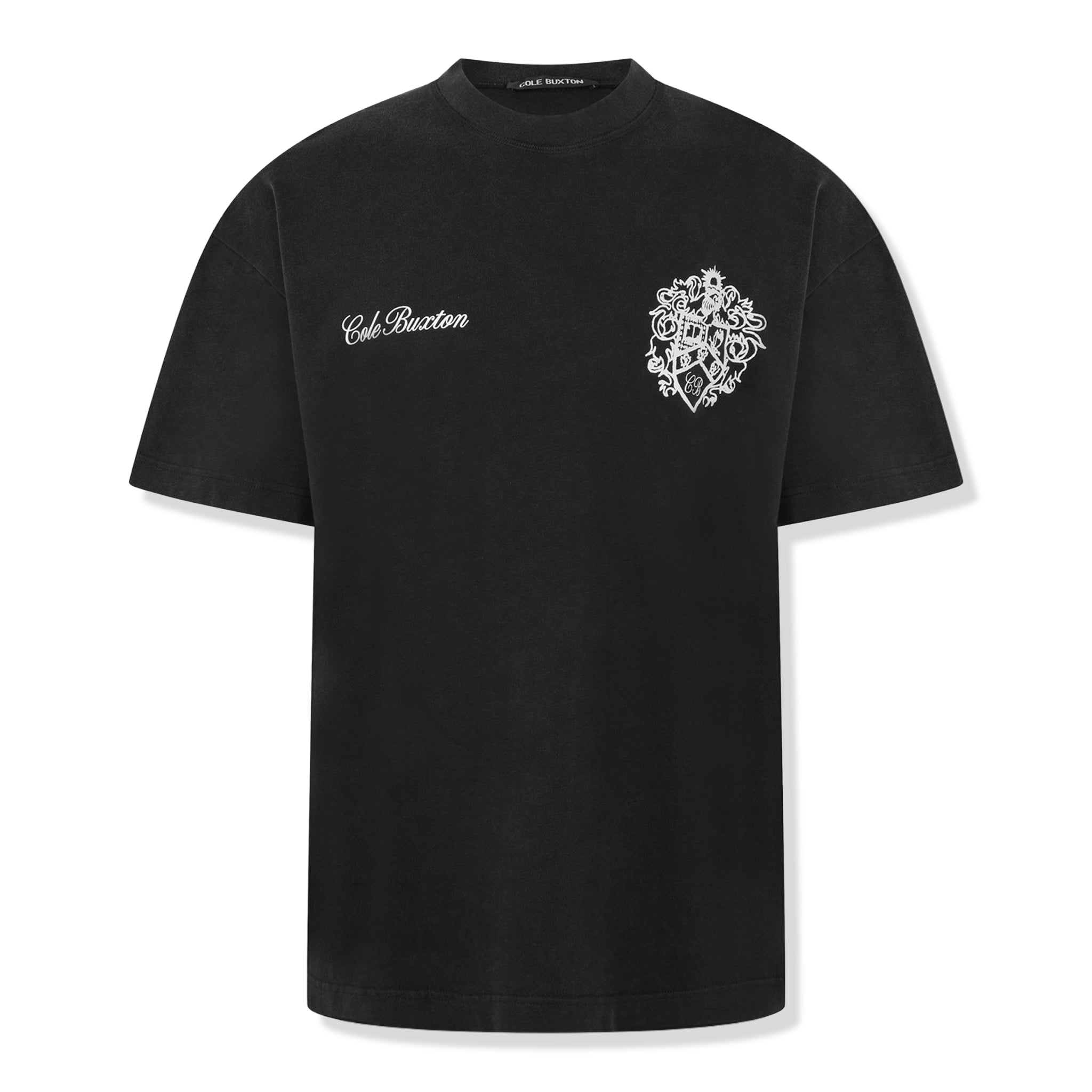 Front view of Cole Buxton Collegiate Black T Shirt