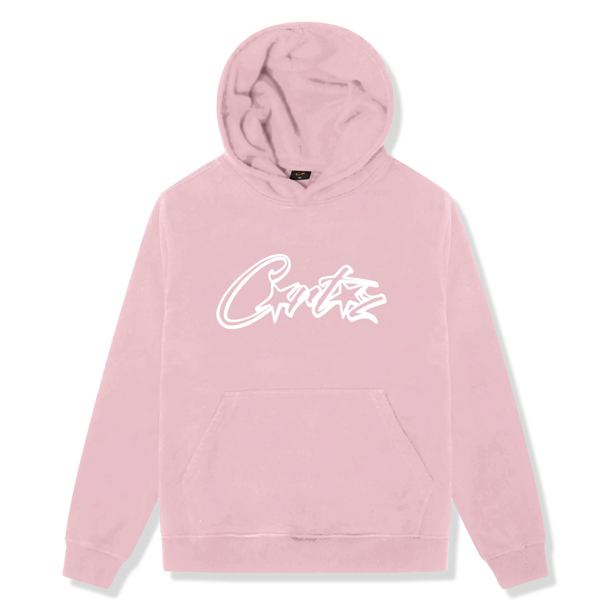 Front view of Corteiz Allstarz Pink Hoodie
