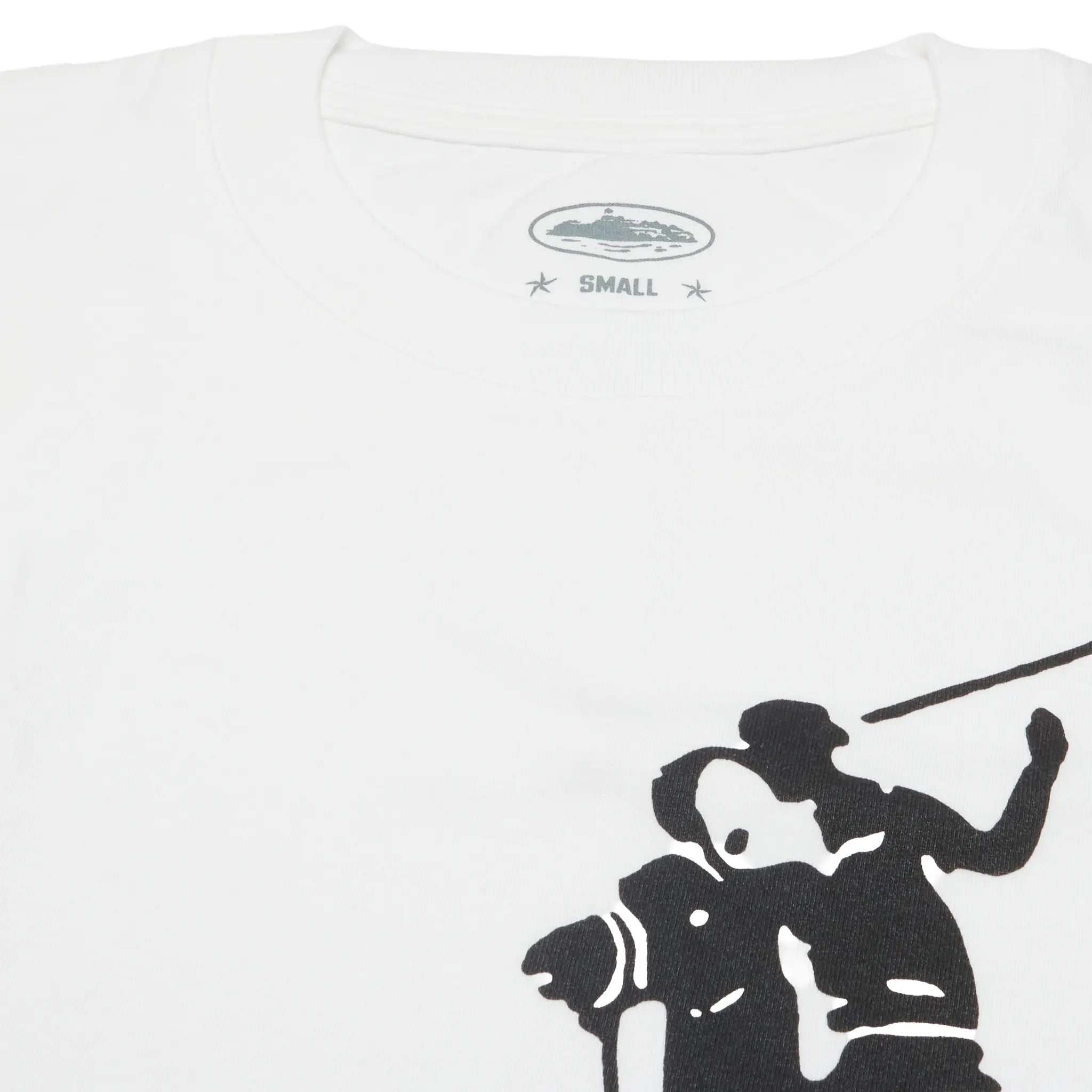 Detailed Front View of Corteiz Jack Boys White T shirt