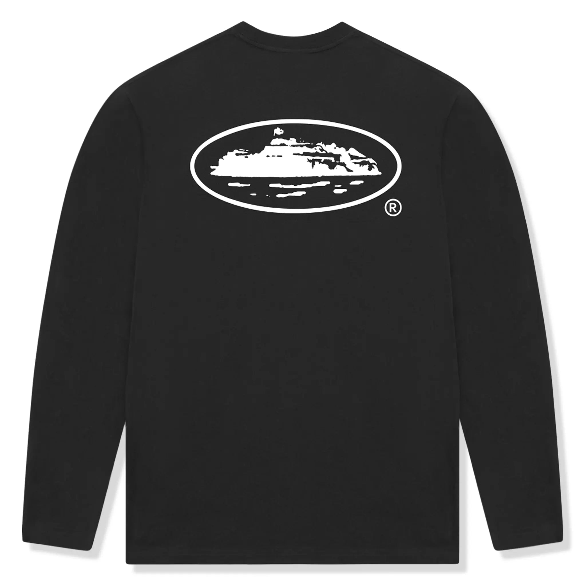 Back view of Corteiz OG Island Long Sleeve Black T Shirt
