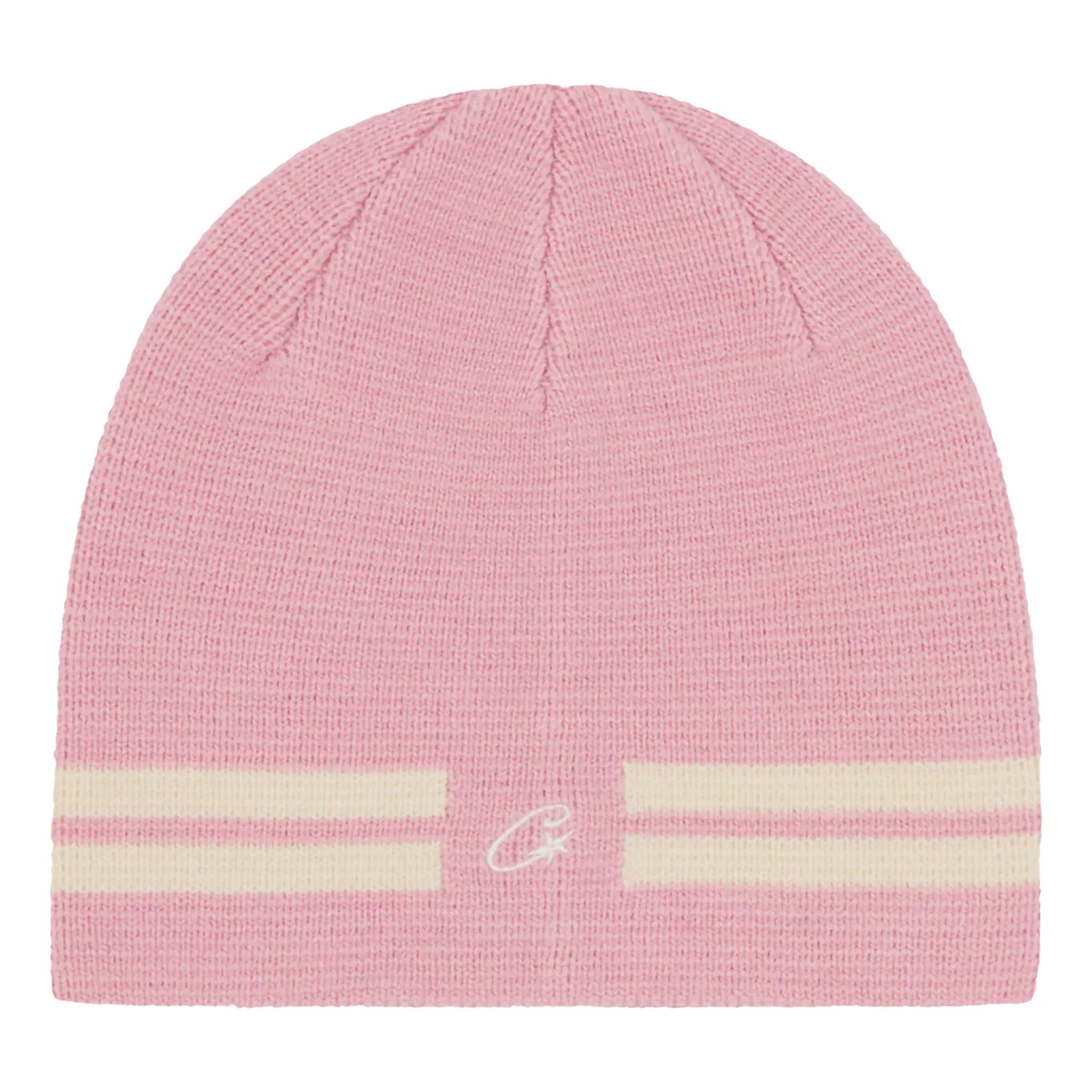 Back View of Corteiz VVS Knit Pink Beanie