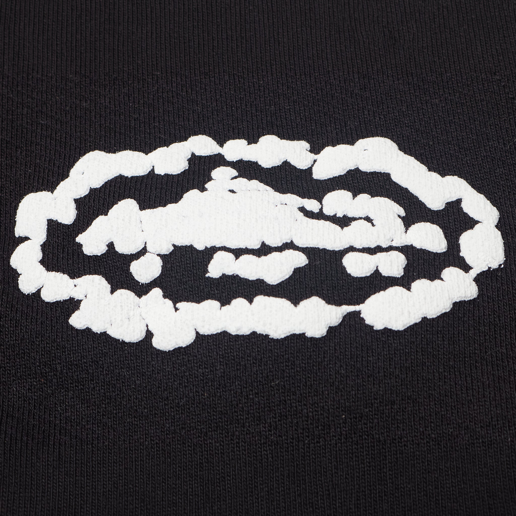 Detailed View of Corteiz x Denim Tears Cotton Wreath Black Zip-up Hoodie