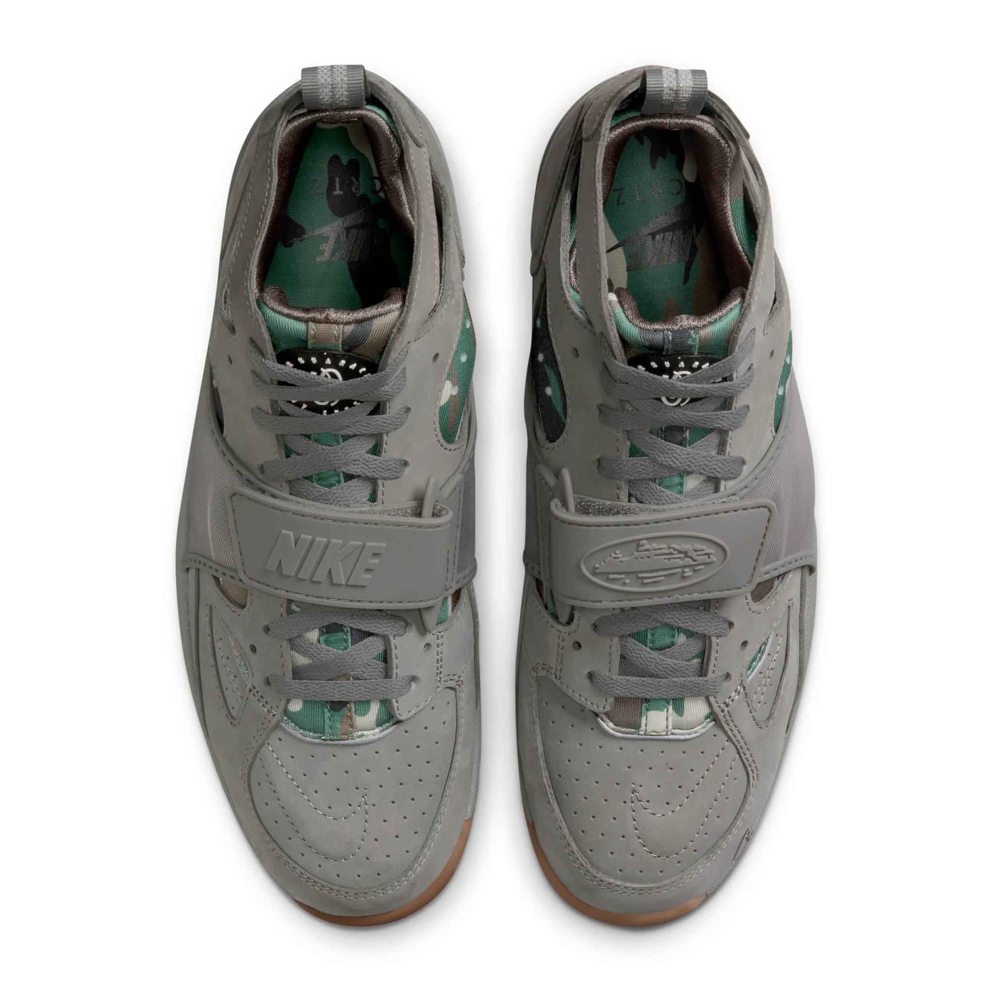 Top view of Corteiz x Nike Air Huarache Gully Grey FQ8793-001