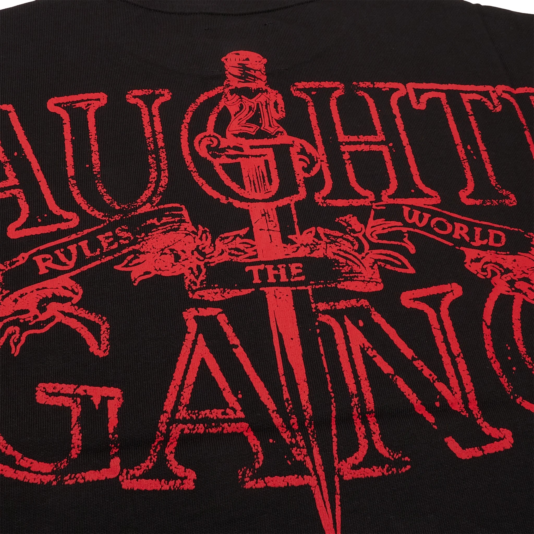 Back logo view of Corteiz x Slaughter Gang 21 Savage Black T Shirt