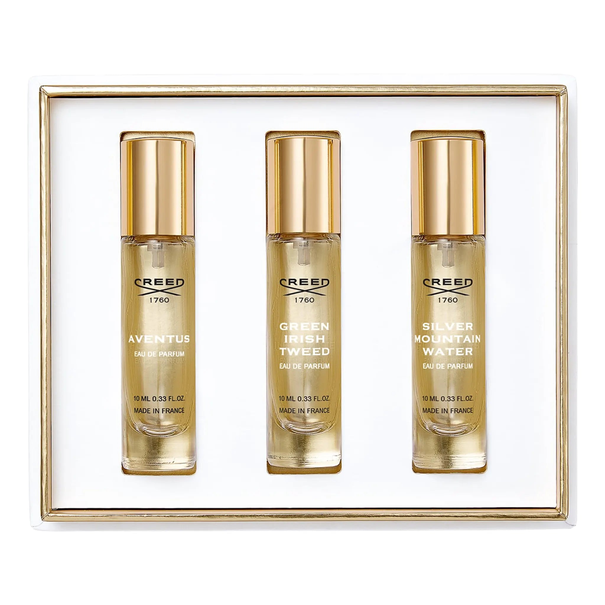 Front View of Creed 3 Piece Fragrance Gift Set