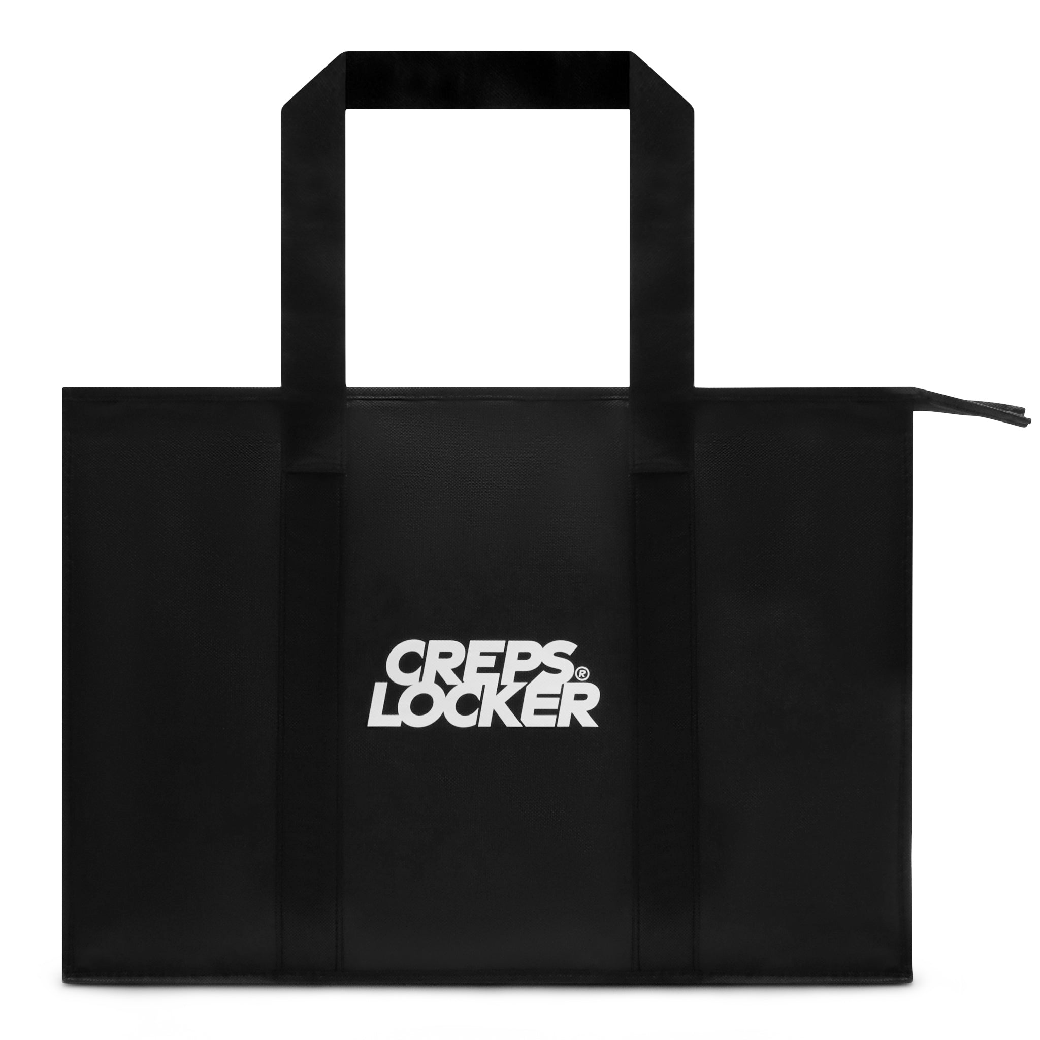 Front view of Crepslocker Woven Tote Bag Black