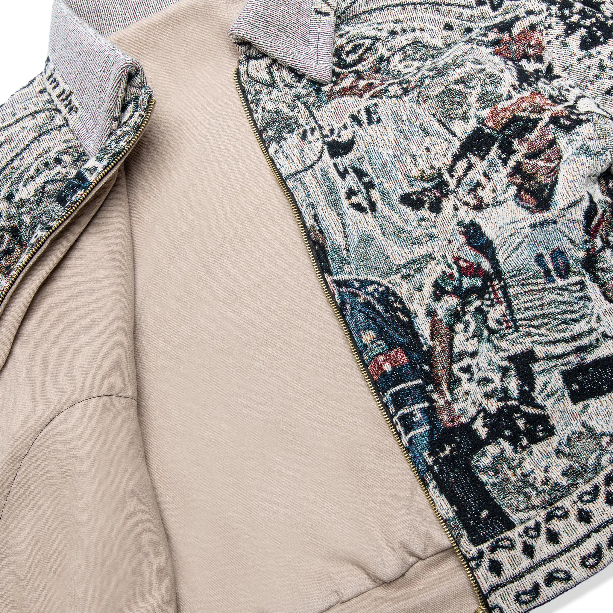 Detailed View of Dedictd France Zidane Tapestry Collared Jacket