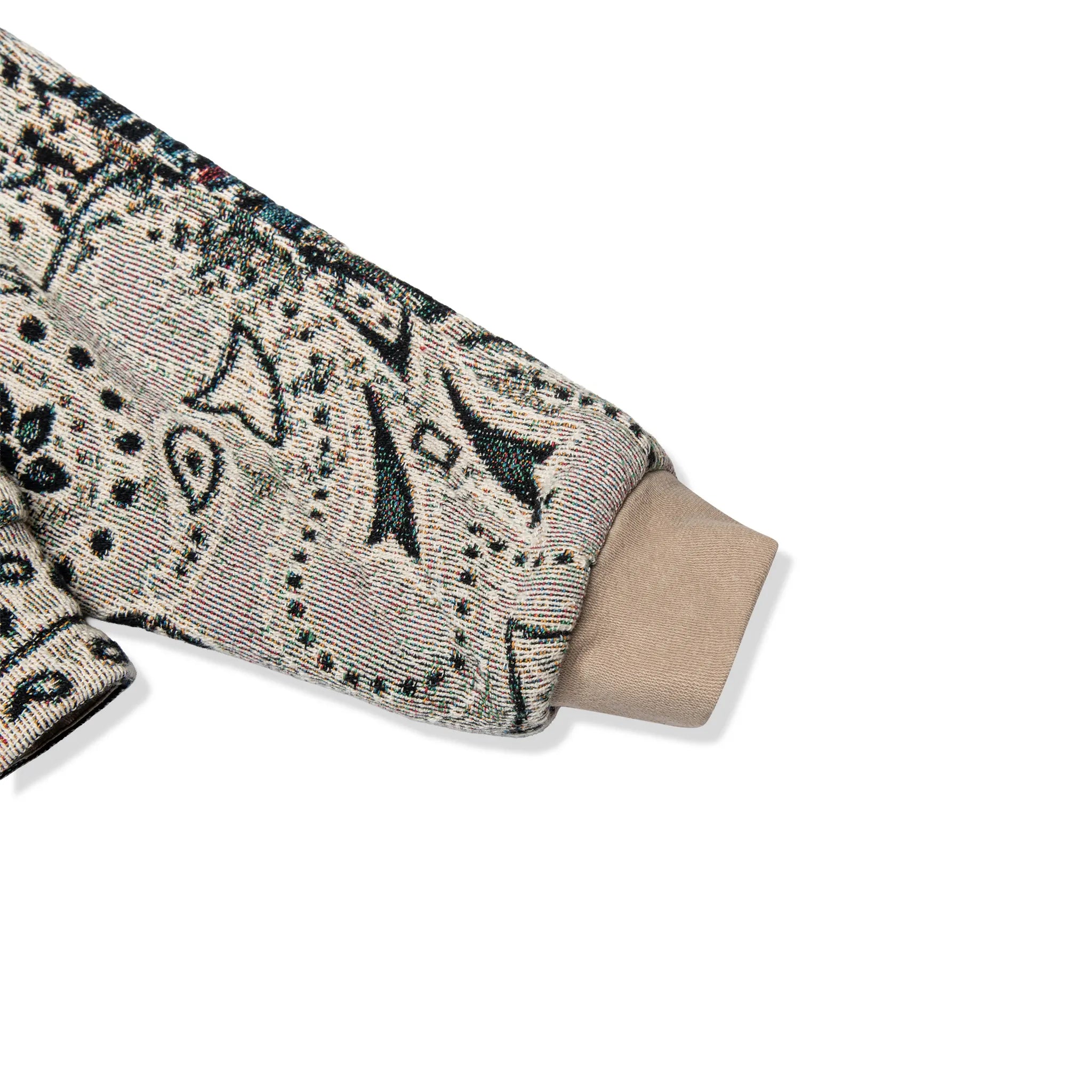 Detailed Sleeve View of Dedictd France Zidane Tapestry Collared Jacket