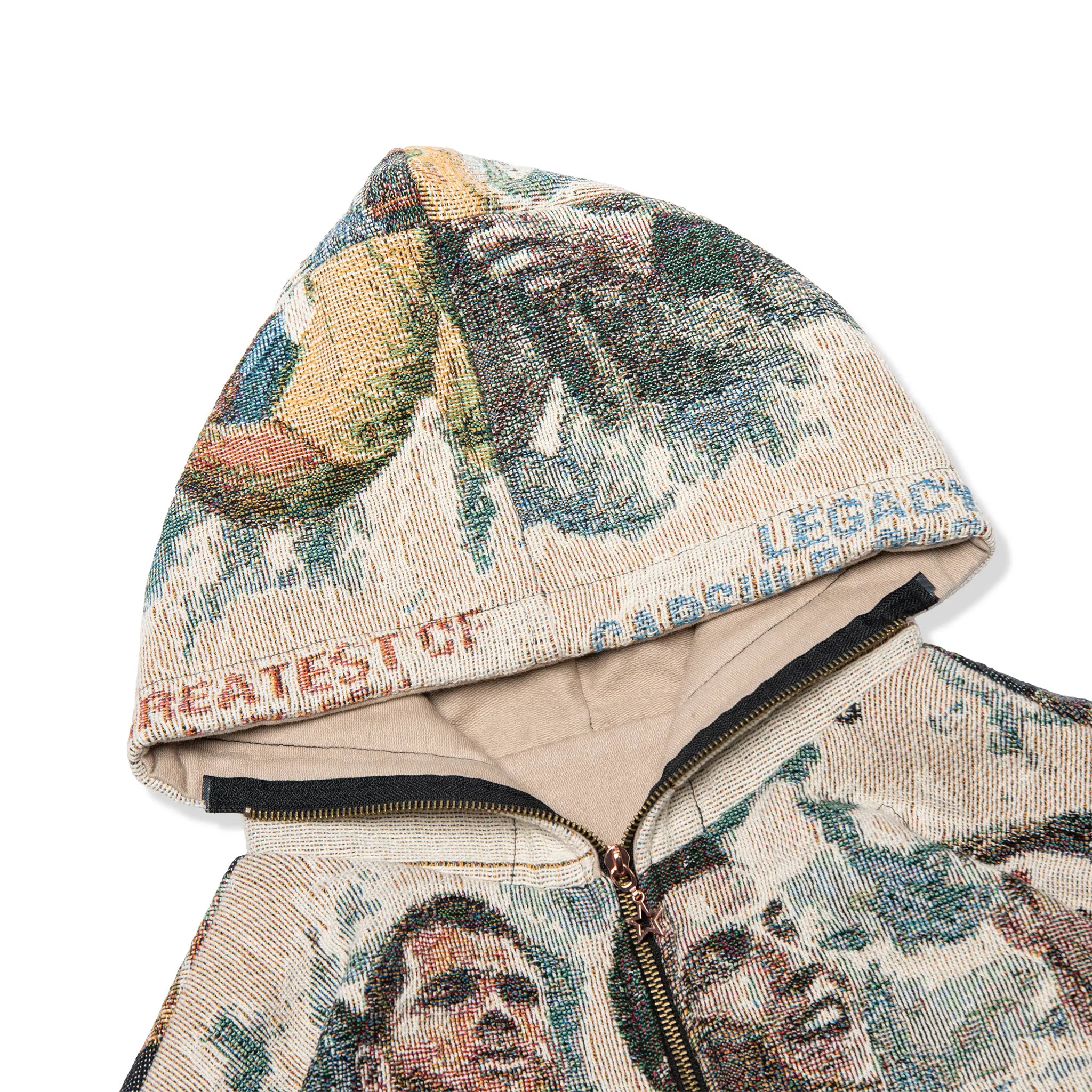 Detailed Hood View of Dedictd G.O.A.T Tapestry Hoodie