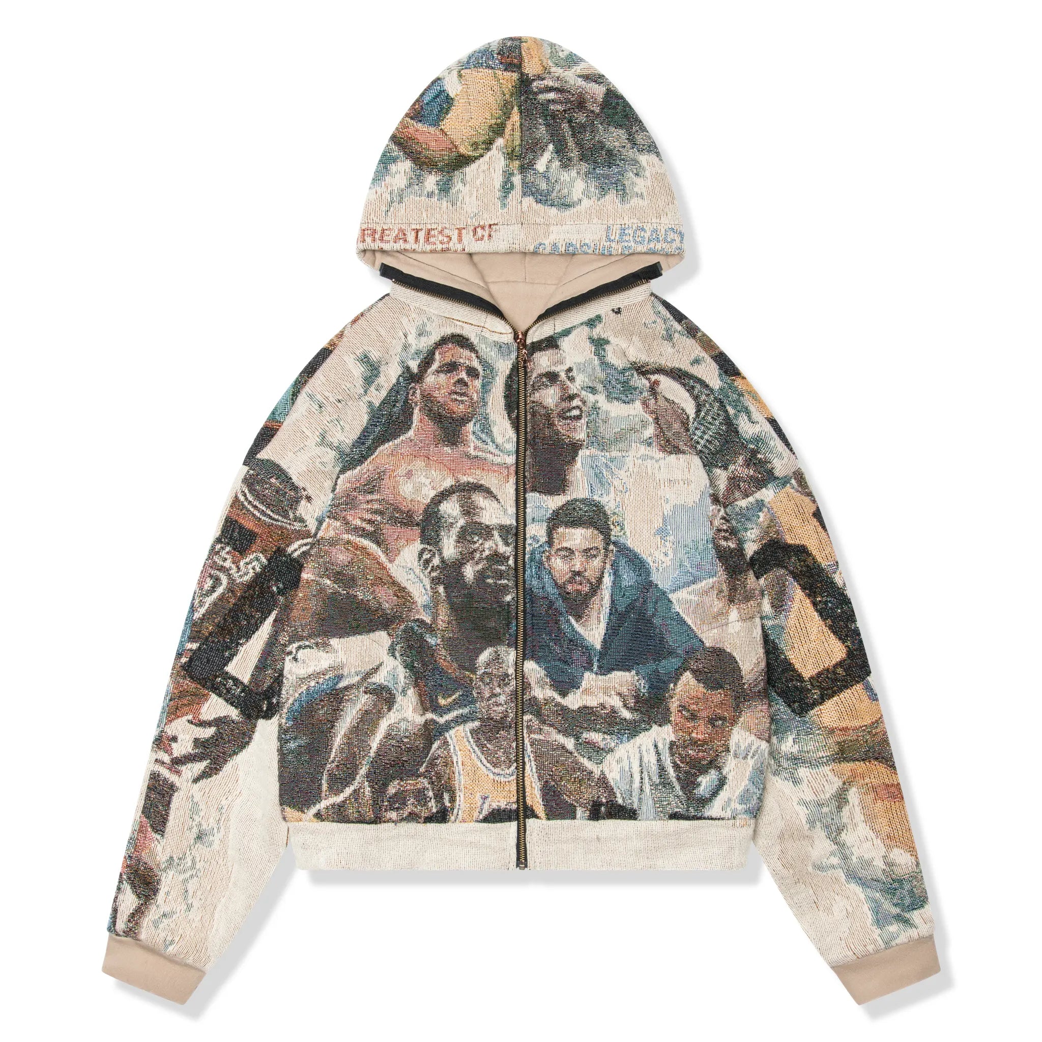 Front View of Dedictd G.O.A.T Tapestry Hoodie