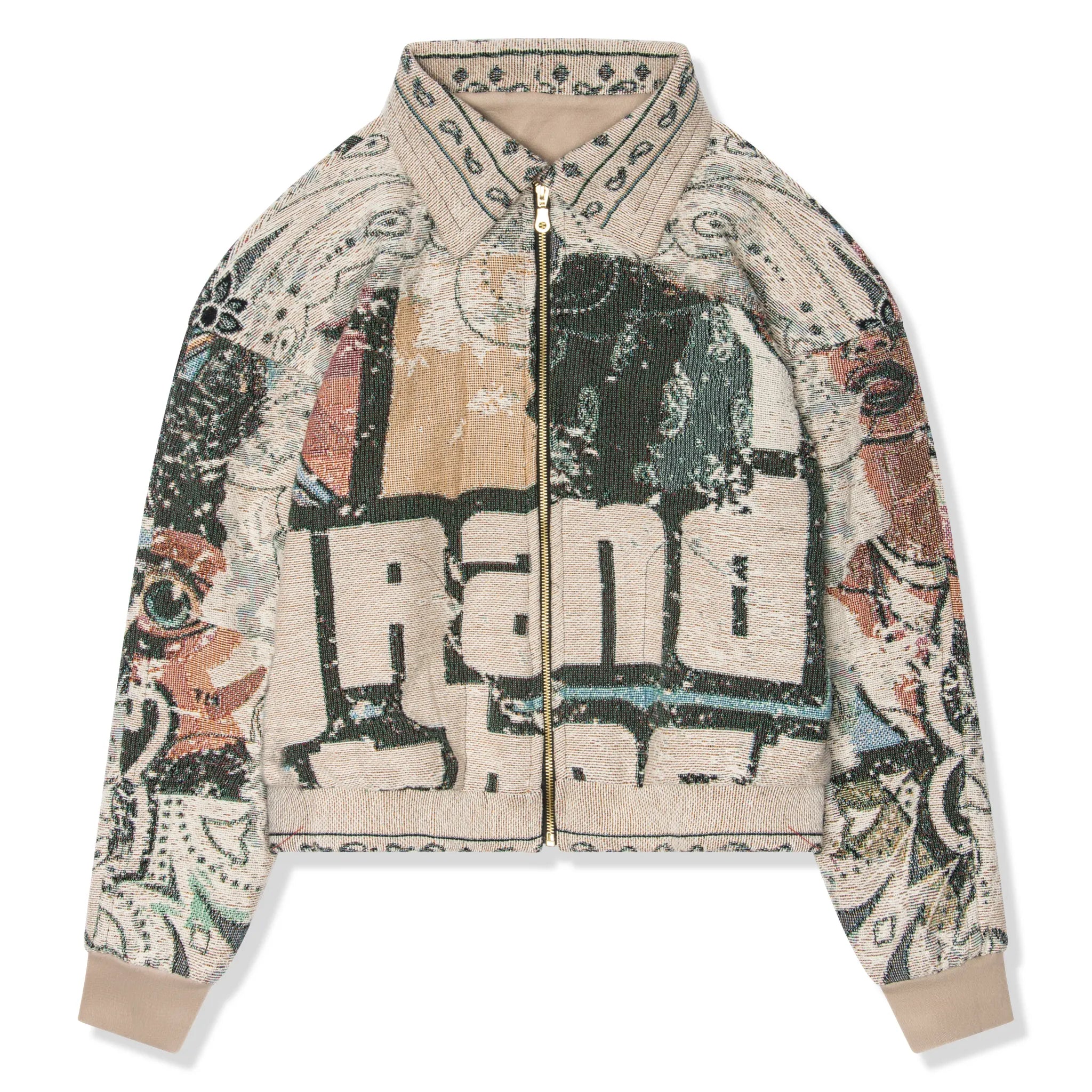 Front View of Dedictd GTA Tapestry Collared Jacket