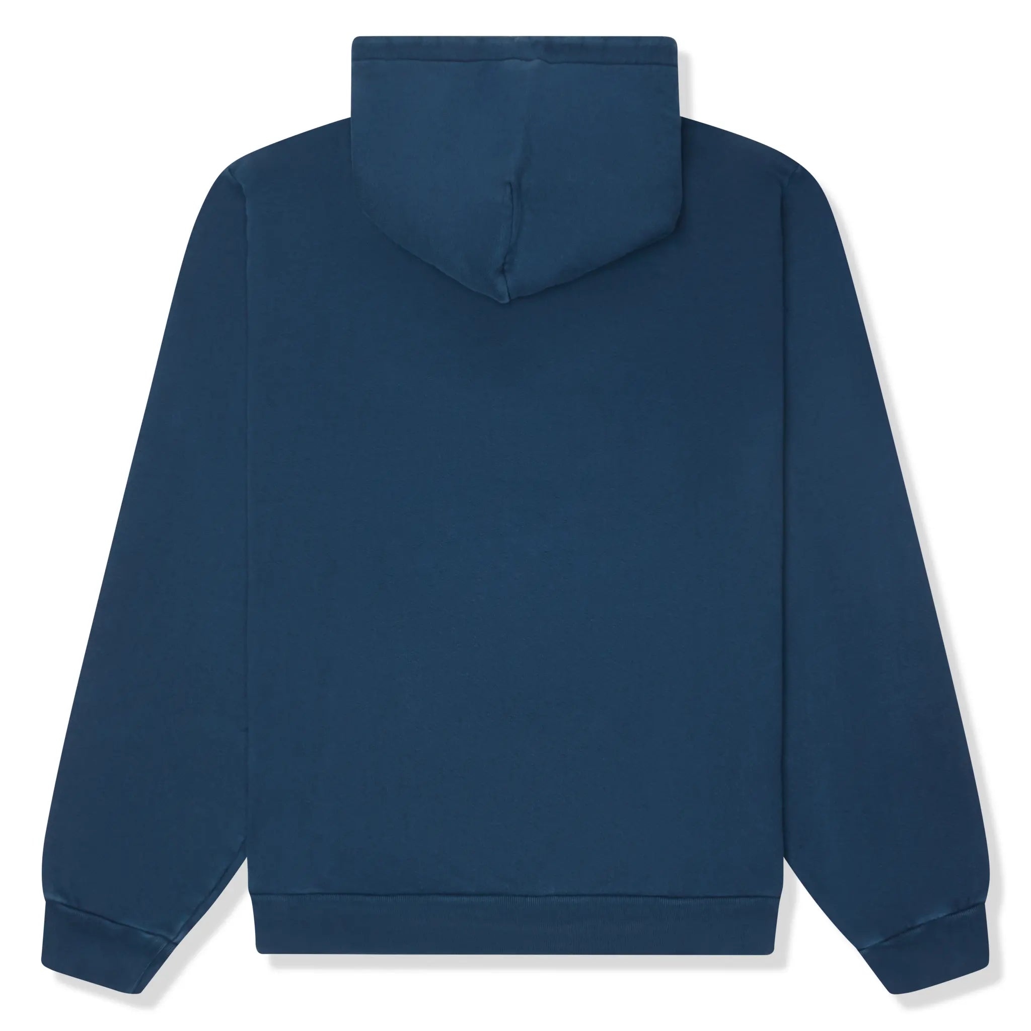 Back View of Denim Tears Embroidered Logo Navy Hoodie