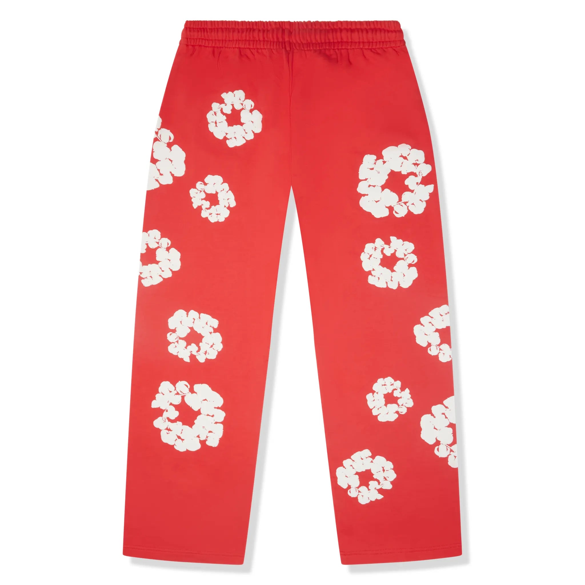 Back View of Denim Tears The Cotton Wreath Baggy Red Sweatpants (SS25) SS25BAS11402049