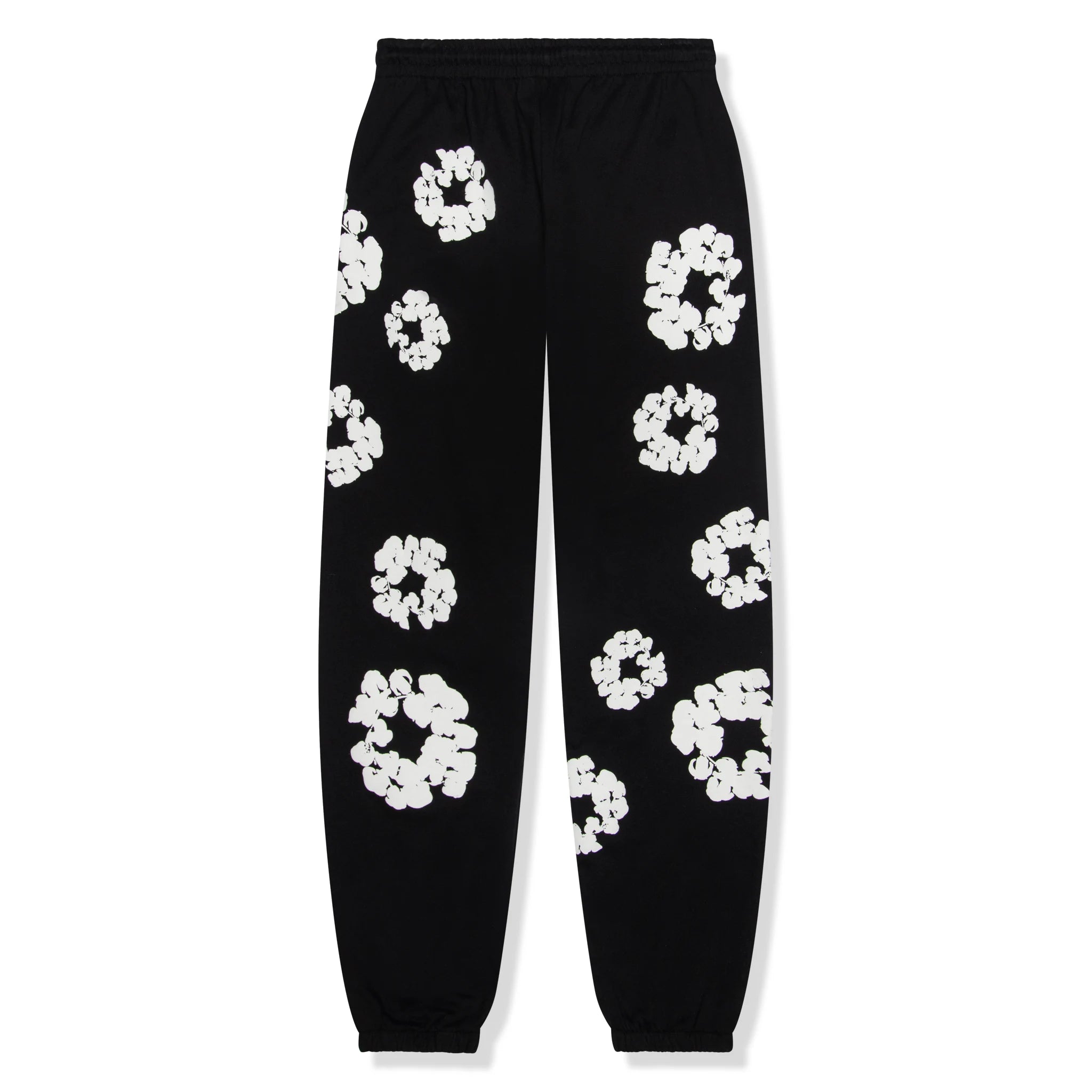 Back view of Denim Tears The Cotton Wreath Black Sweatpants