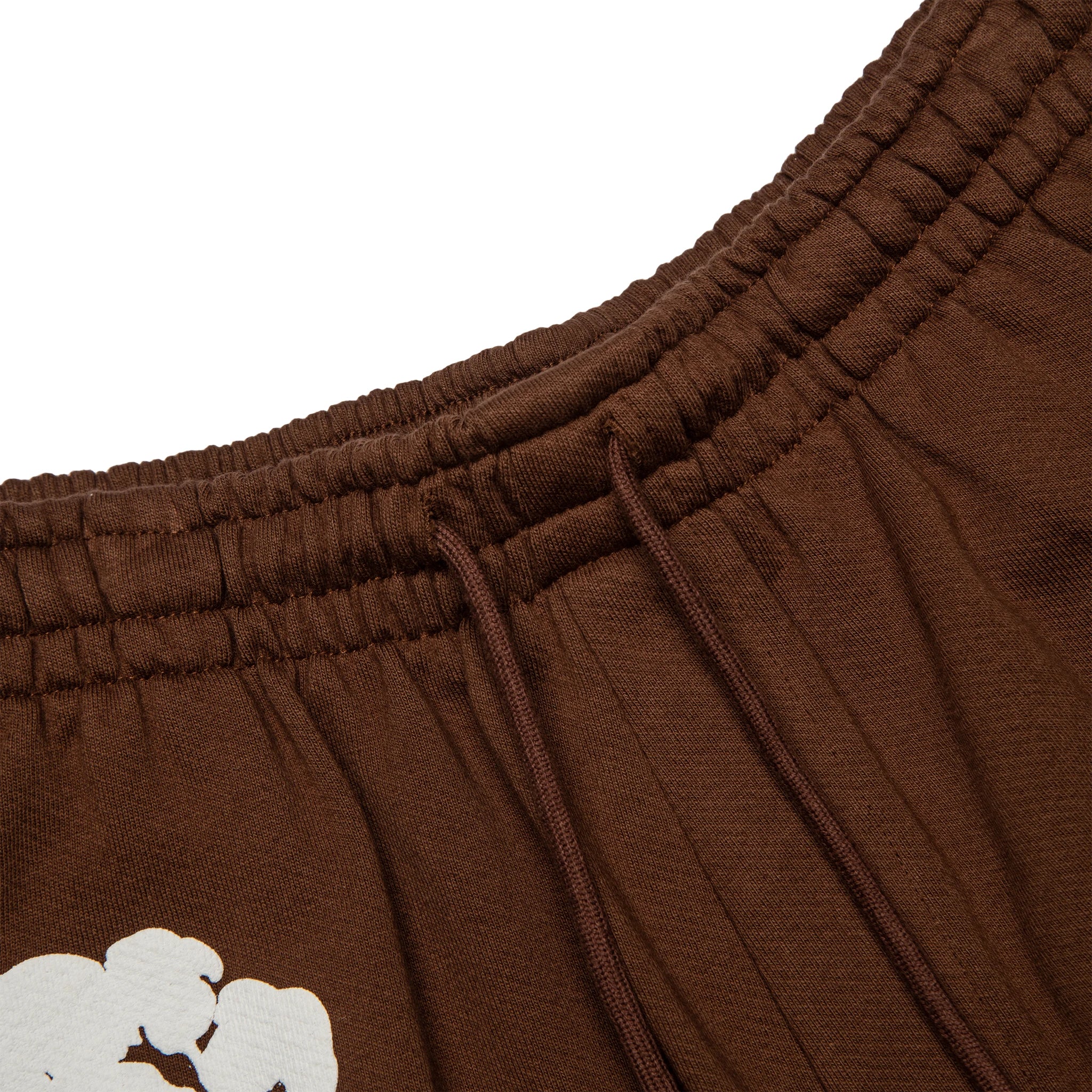 Waist view of Denim Tears The Cotton Wreath Brown Shorts