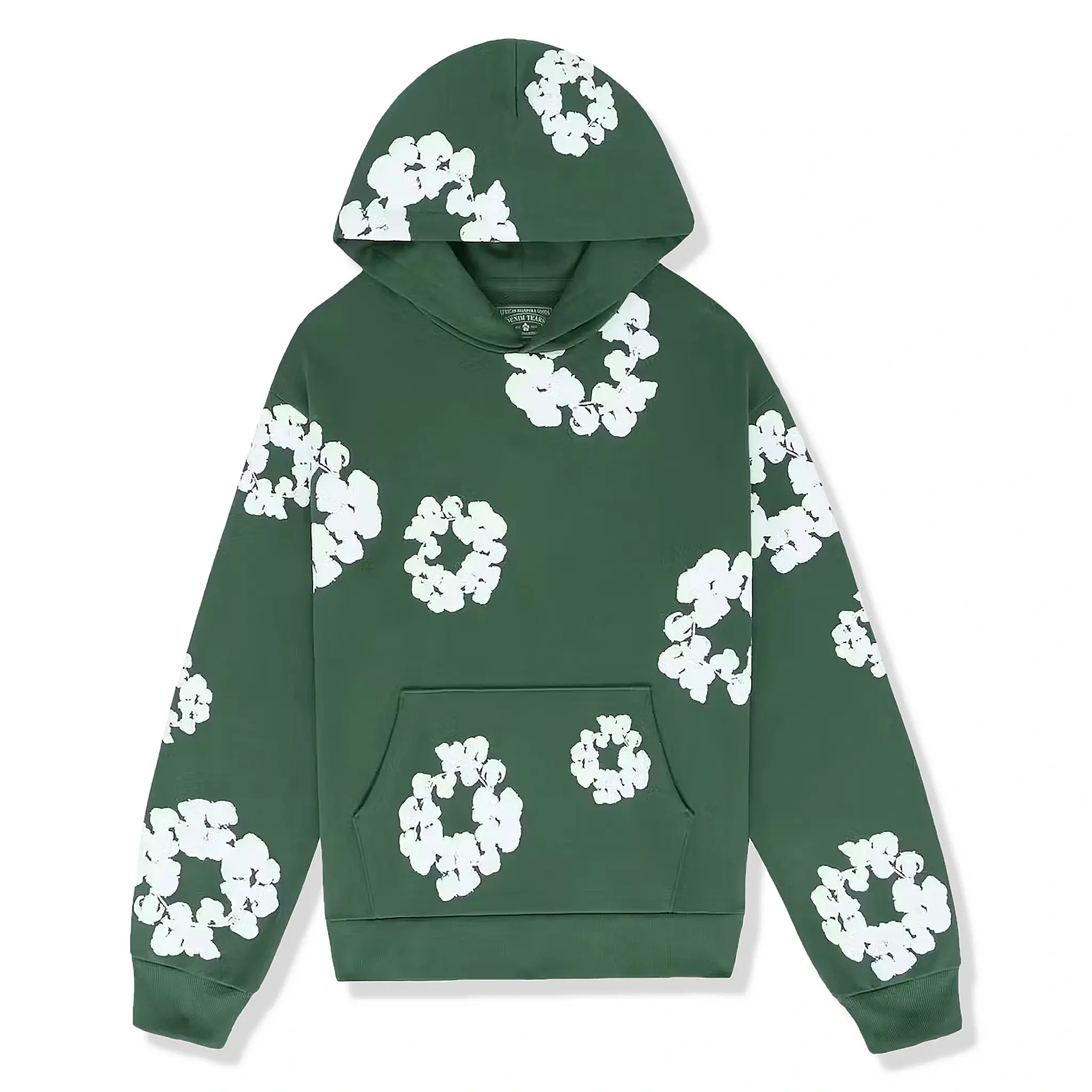 Front view of Denim Tears The Cotton Wreath Green Hoodie
