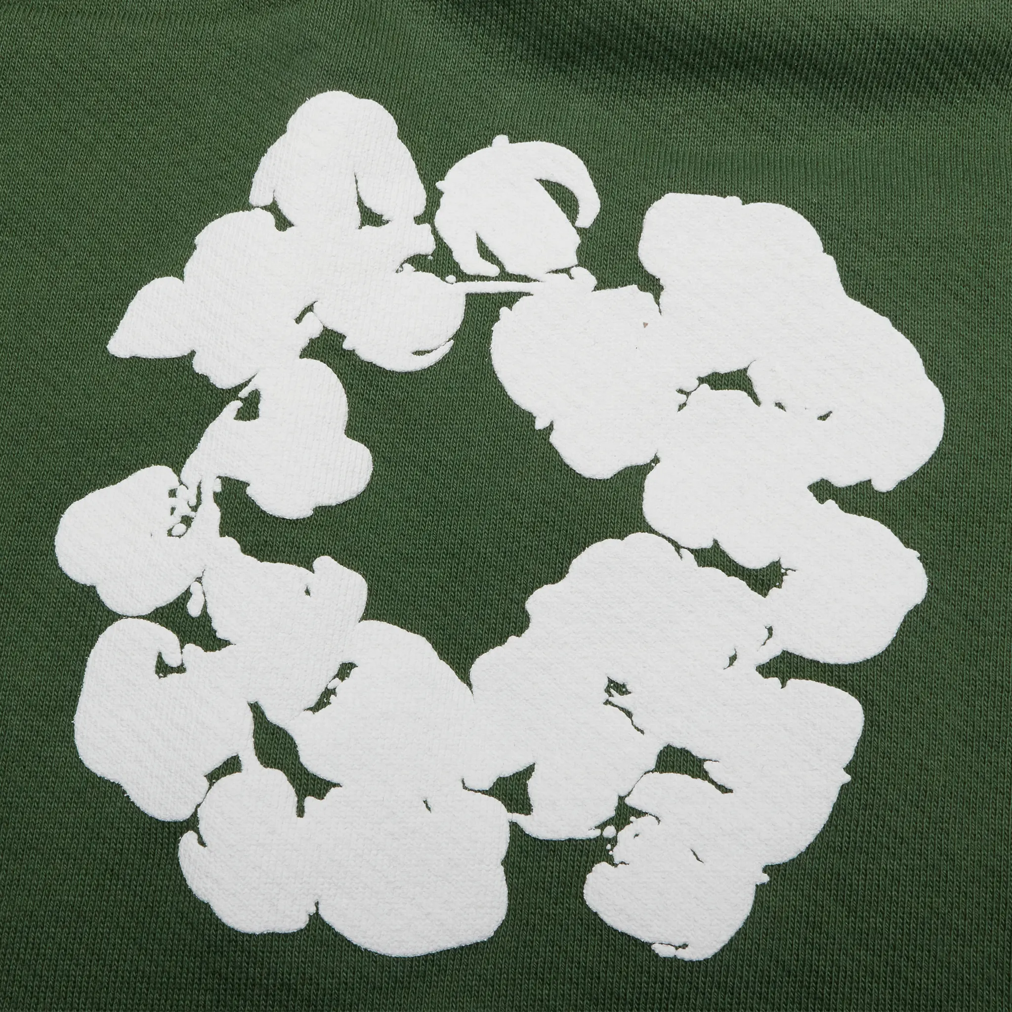 Detailed View of Denim Tears The Cotton Wreath Green Shorts
